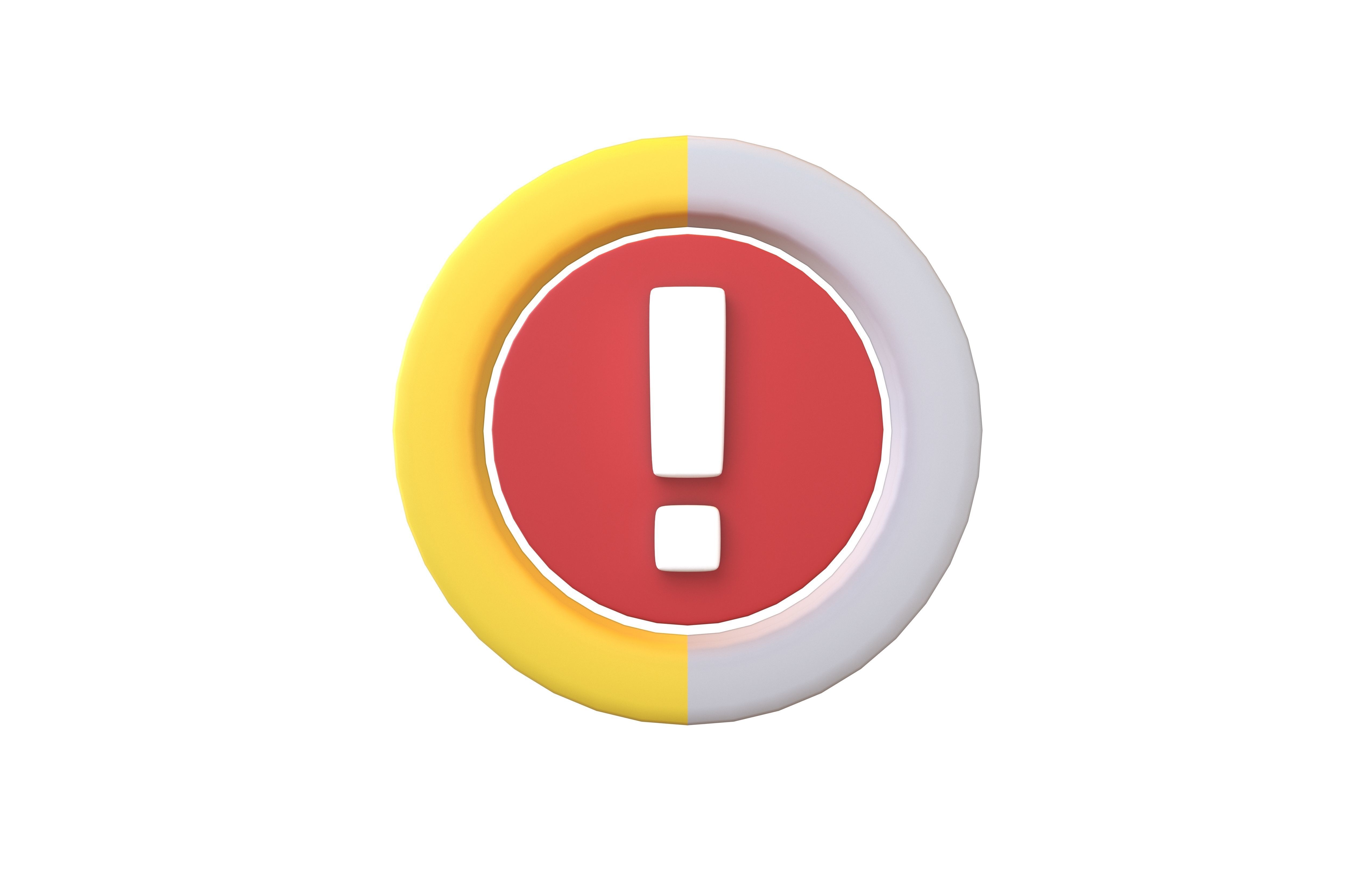 Battery Circle with Exclamation Mark Symbol v1 008 Low-poly 3D model_1