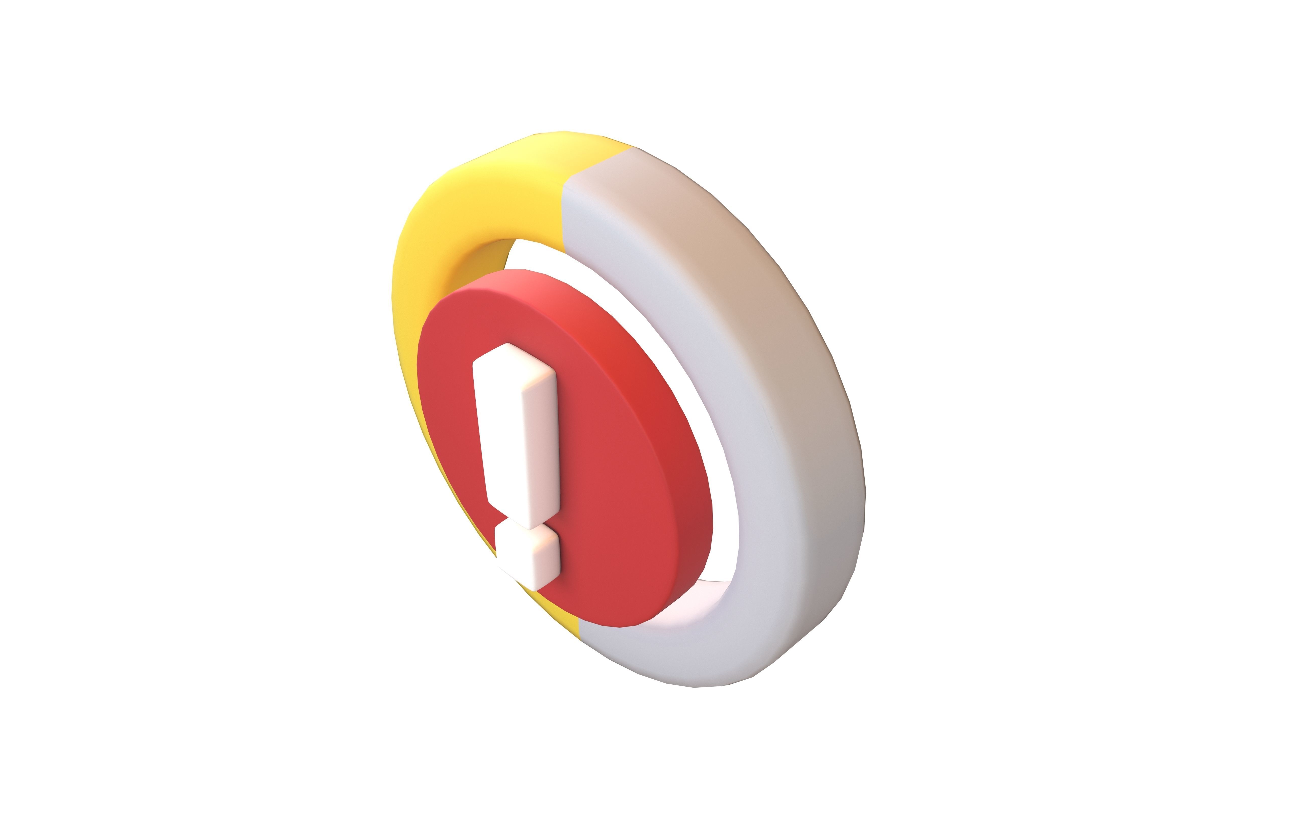 Battery Circle with Exclamation Mark Symbol v1 008 Low-poly 3D model_2