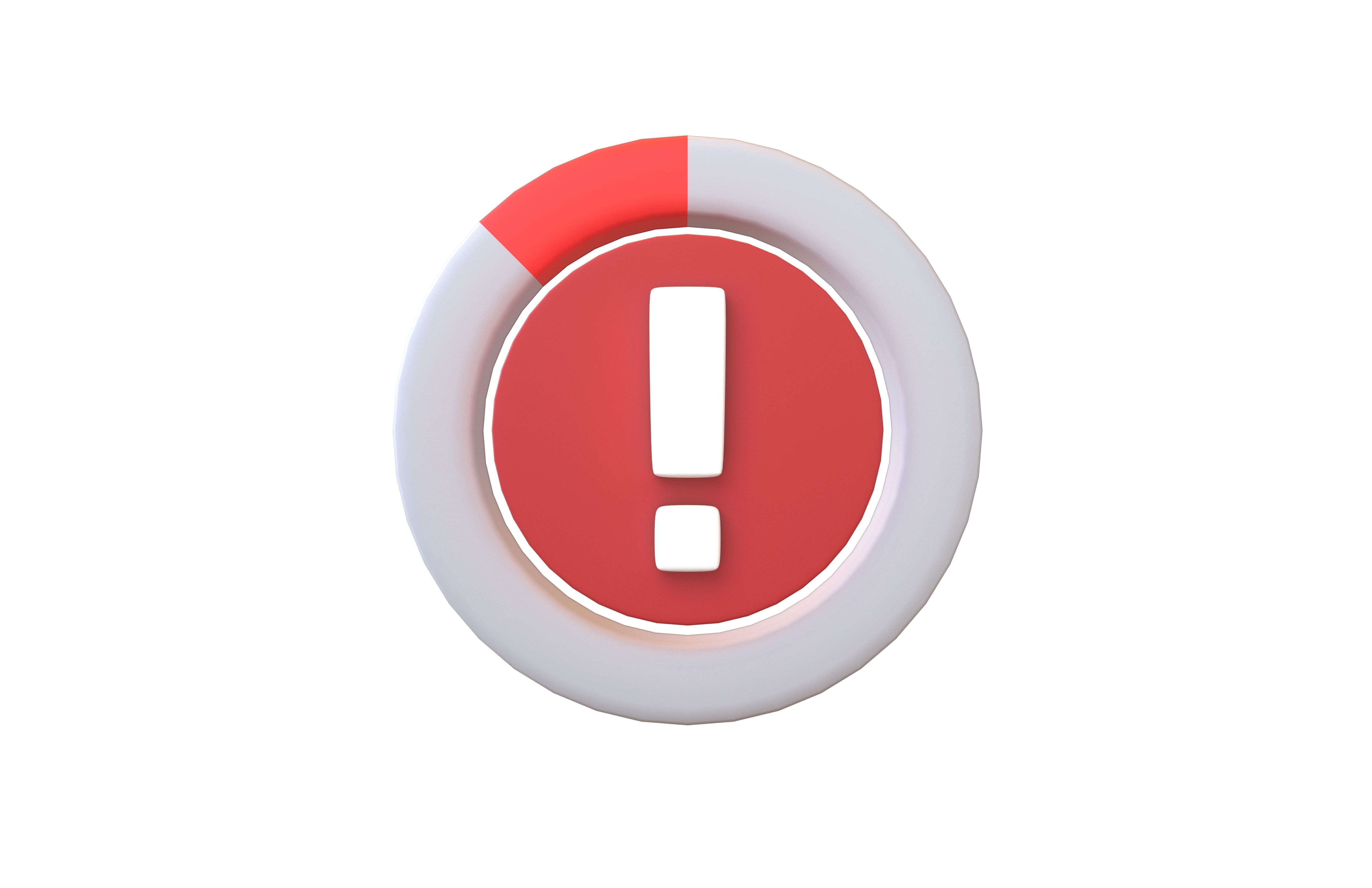 Battery Circle with Exclamation Mark Symbol v1 009 Low-poly 3D model_2