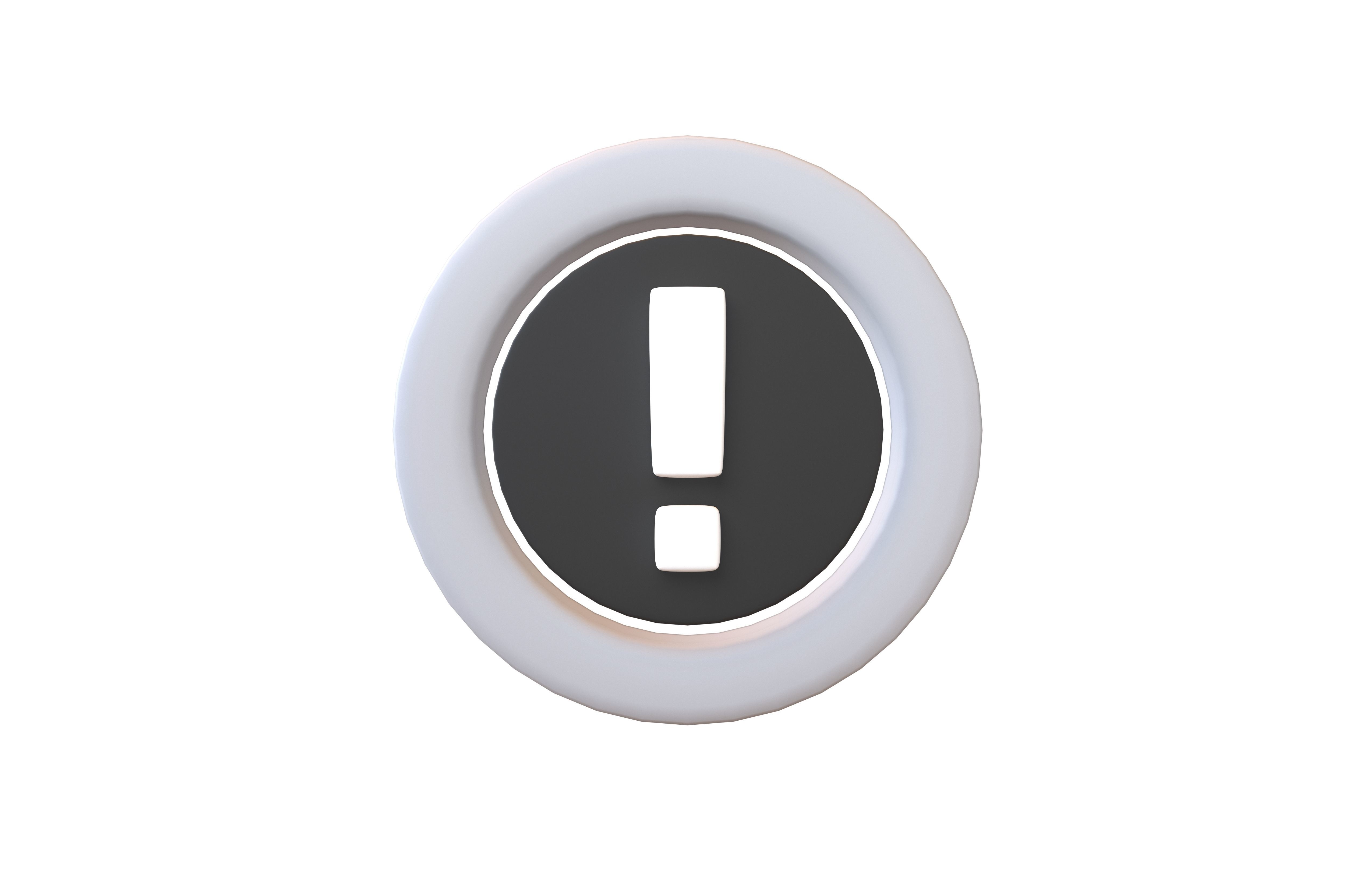 Battery Circle with Exclamation Mark Symbol v1 010 Low-poly 3D model_1