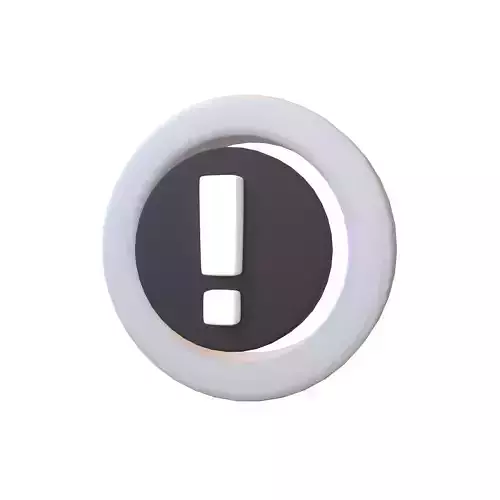 Battery Circle with Exclamation Mark Symbol v1 010 Low-poly 3D model