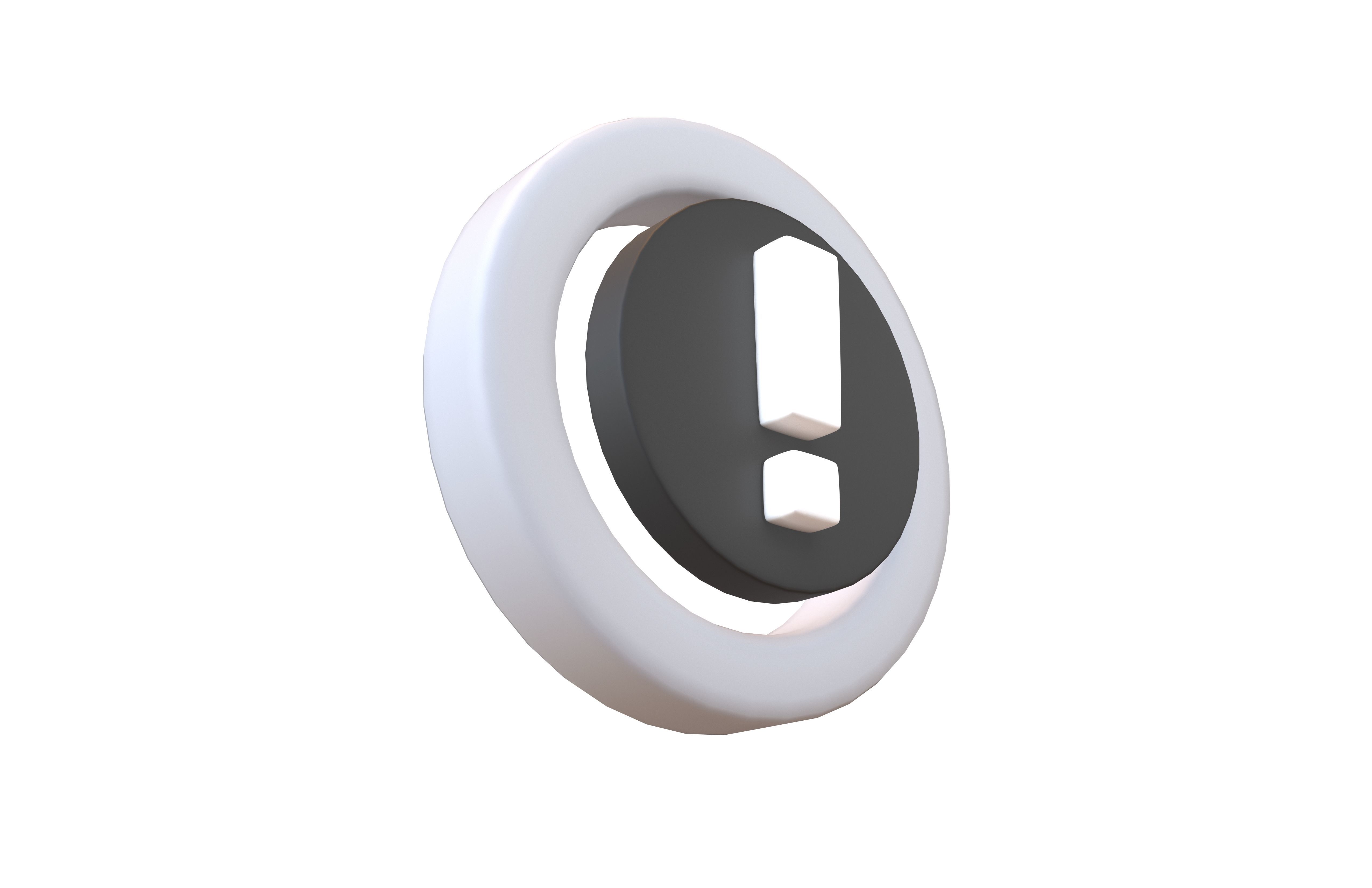Battery Circle with Exclamation Mark Symbol v1 010 Low-poly 3D model_3