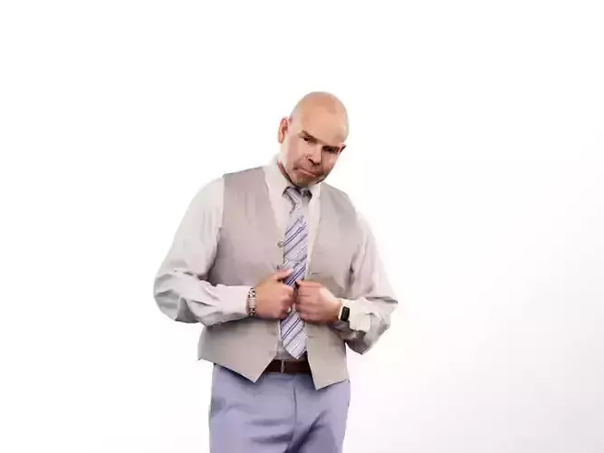 Dirk 13257 - Standing Elegant Man Holding His Vest Low-poly 3D model