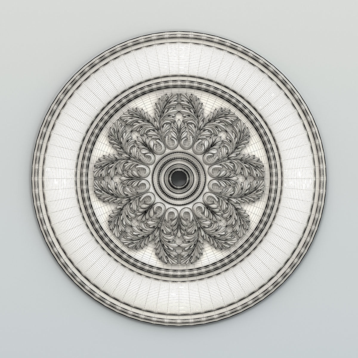 Round rosette 051 3D model_5