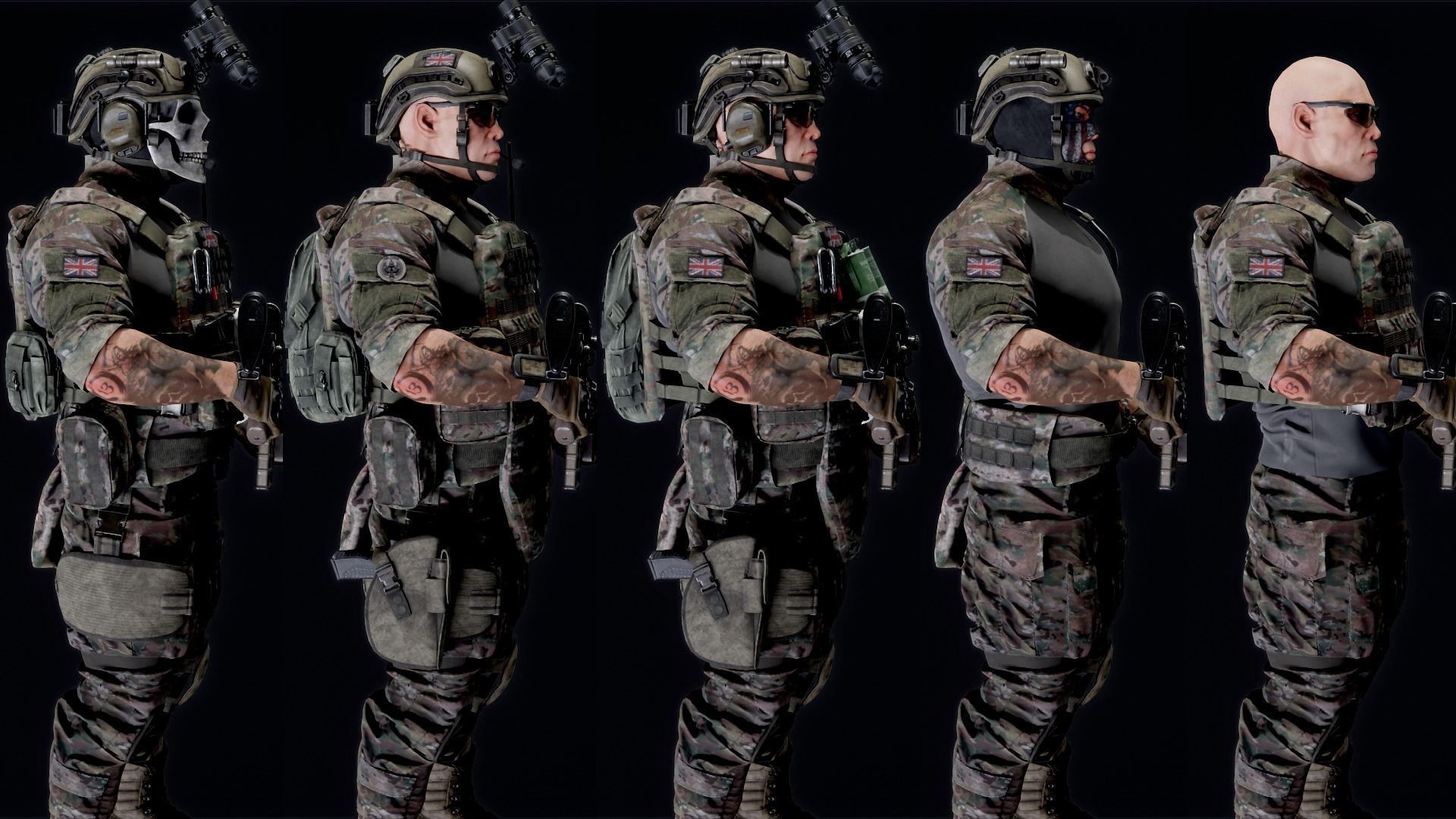 MODULAR SOLDIER PACK Low-poly 3D model_2