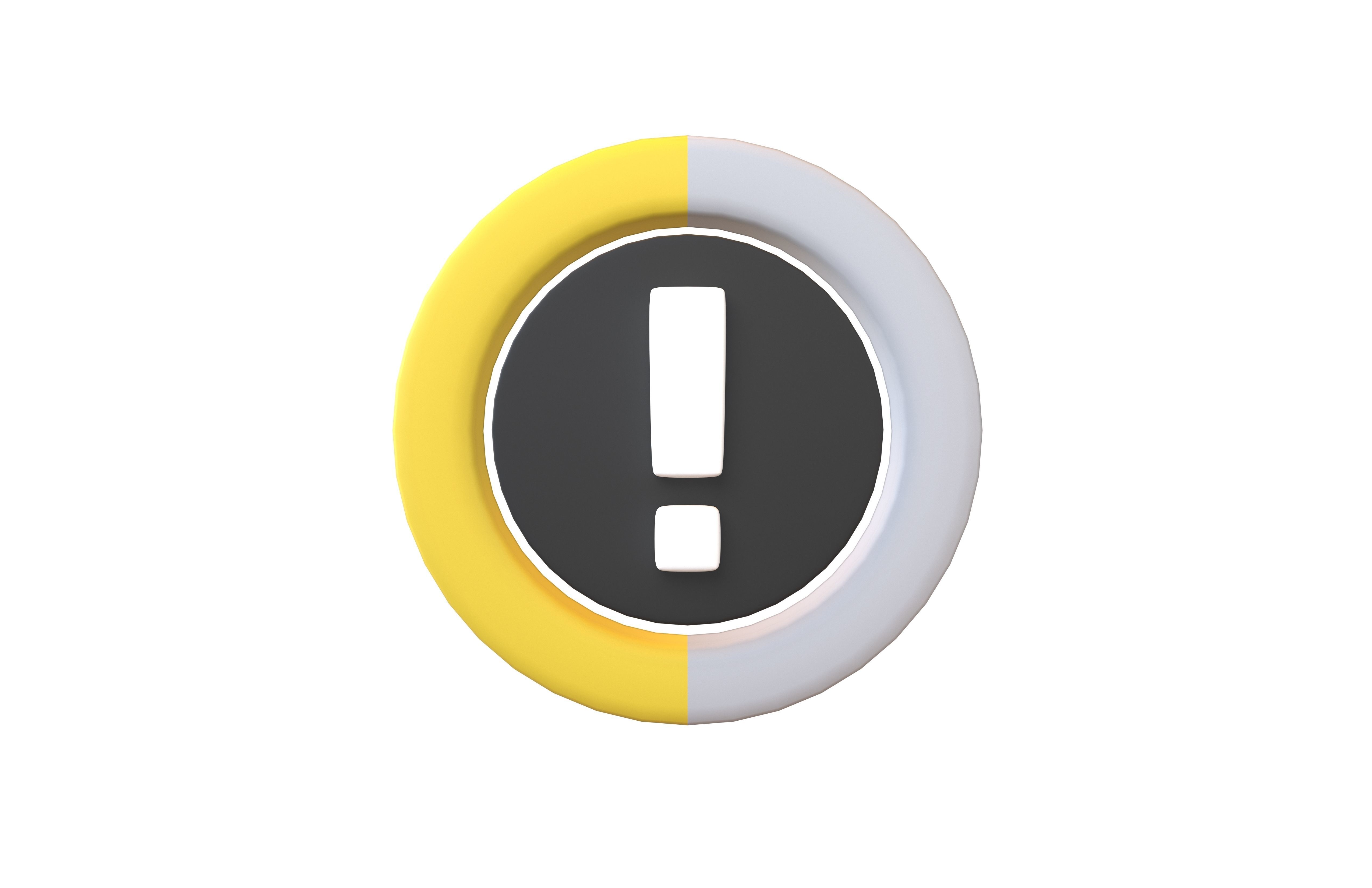 Battery Circle with Exclamation Mark Symbol v1 011 Low-poly 3D model_1