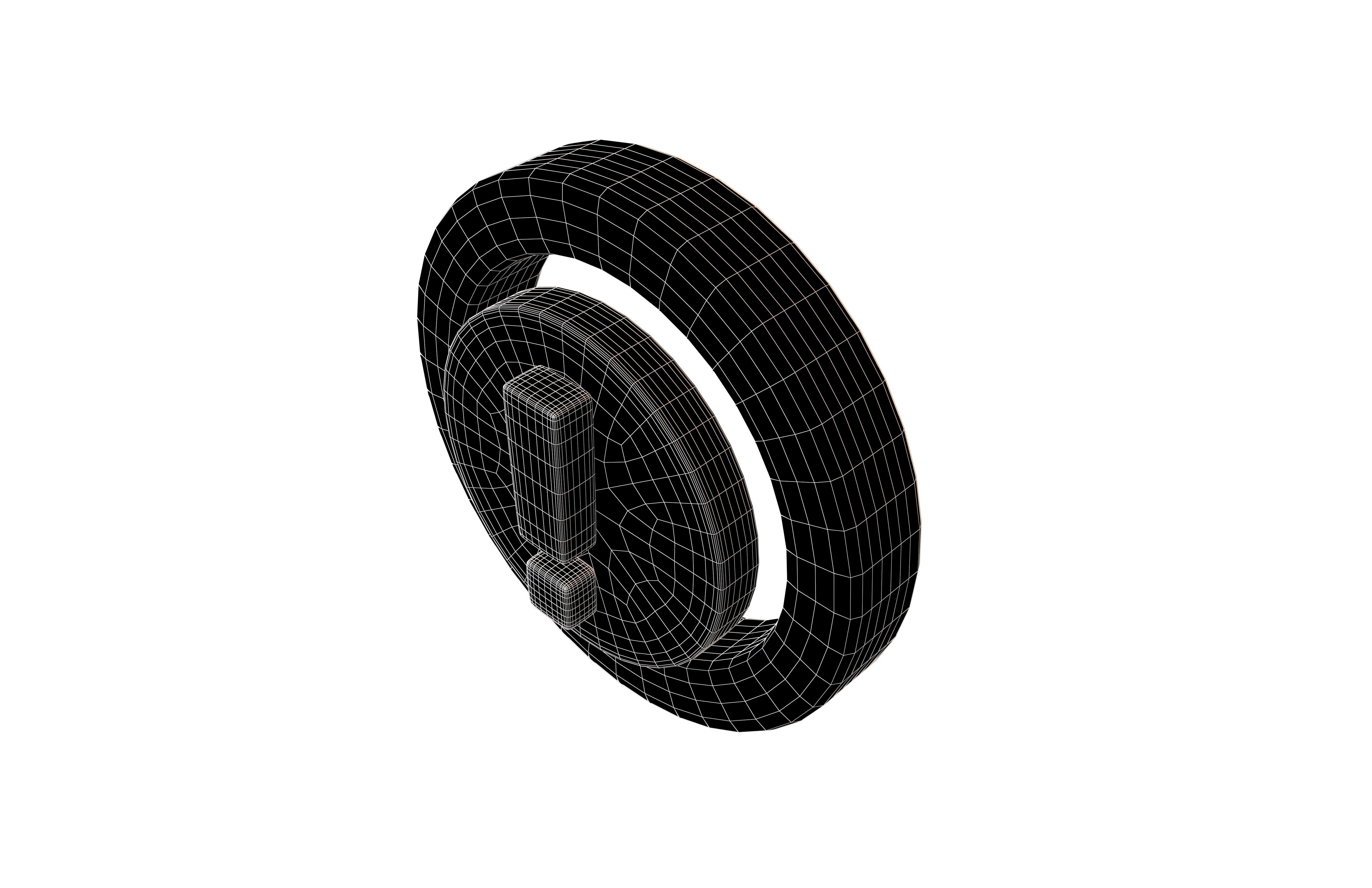 Battery Circle with Exclamation Mark Symbol v1 011 Low-poly 3D model_4