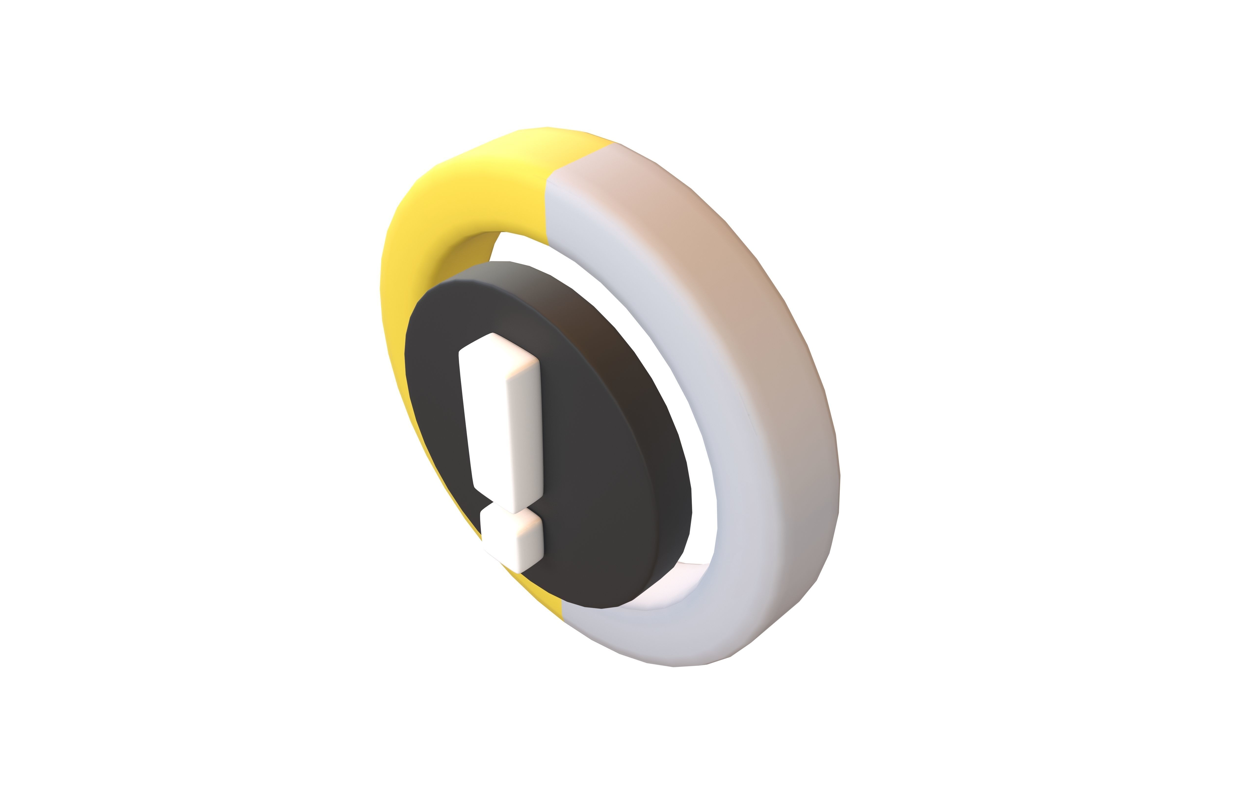 Battery Circle with Exclamation Mark Symbol v1 011 Low-poly 3D model_3