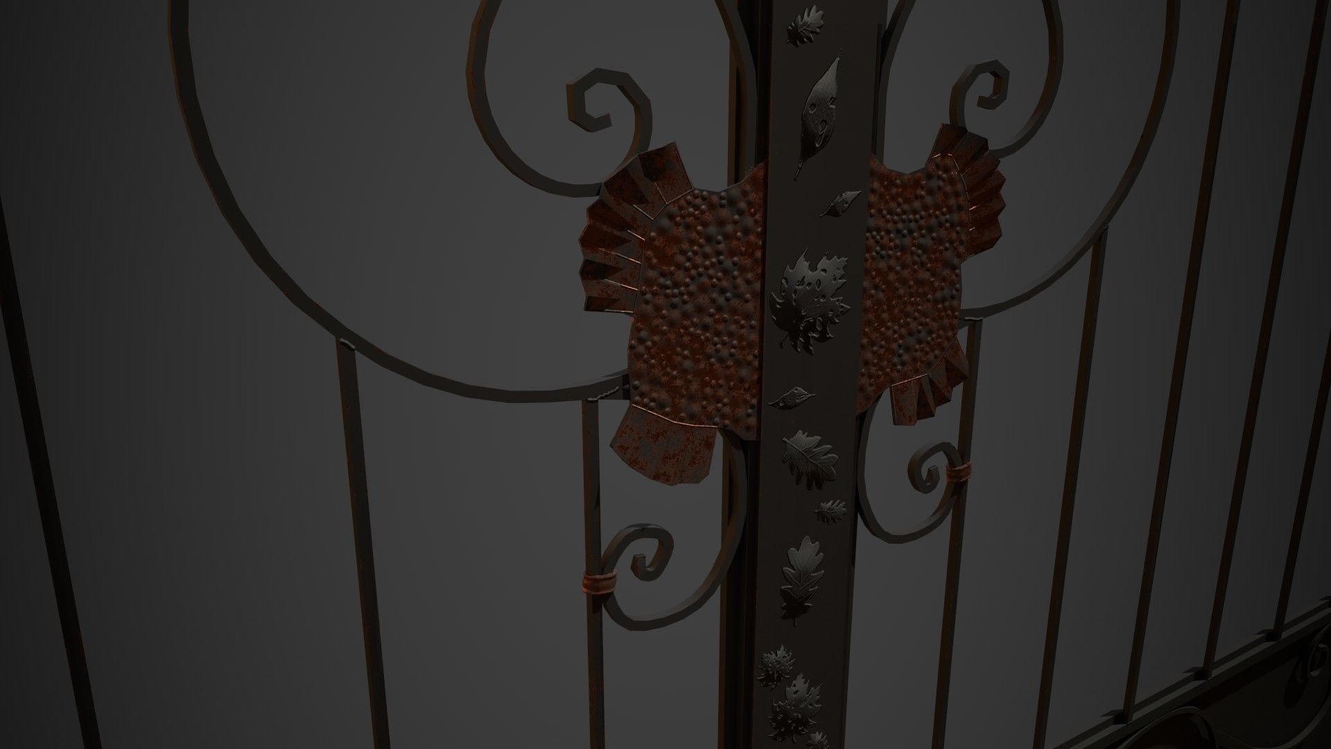 Decorated gateway Low-poly 3D model_7