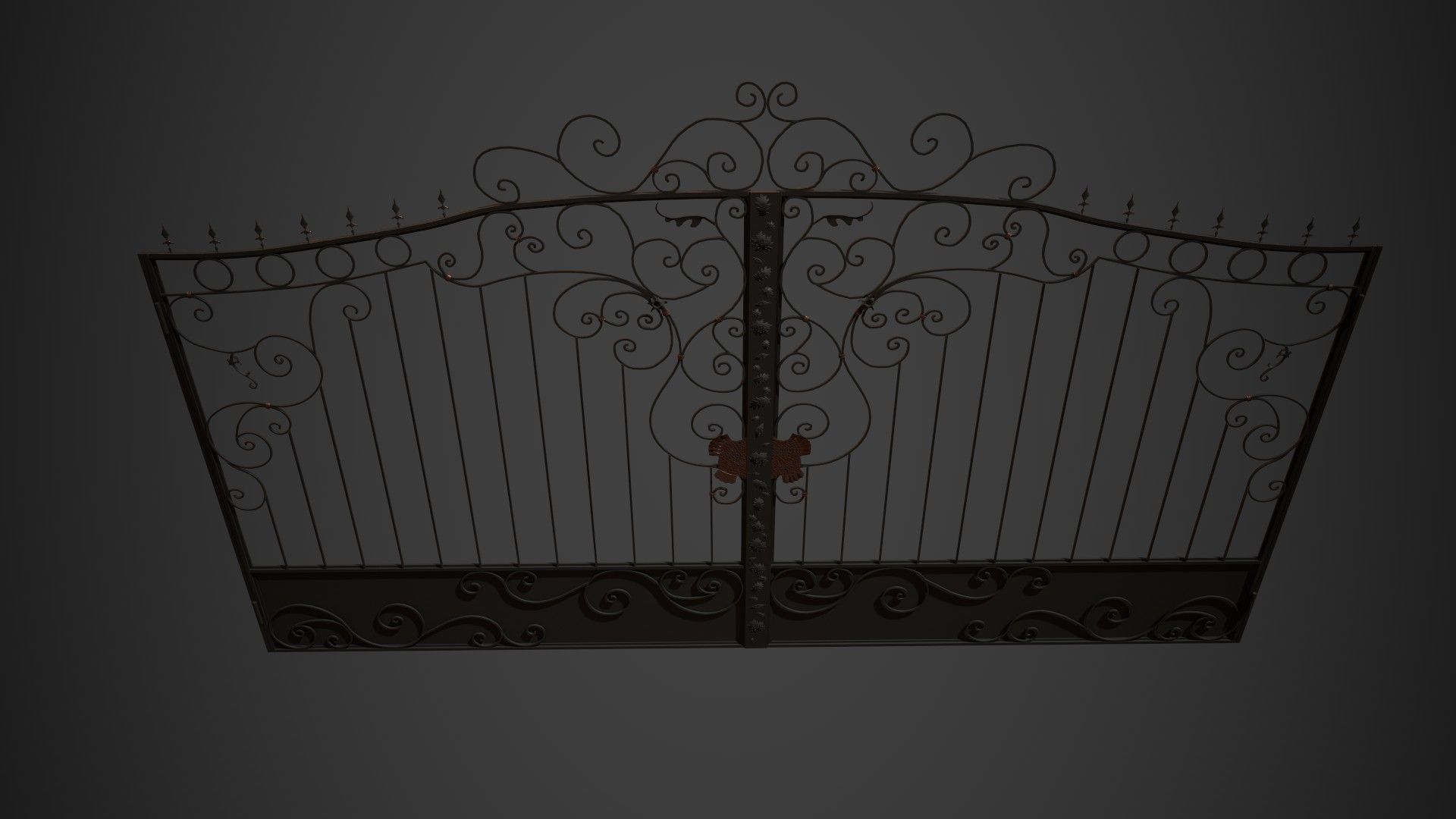 Decorated gateway Low-poly 3D model_2