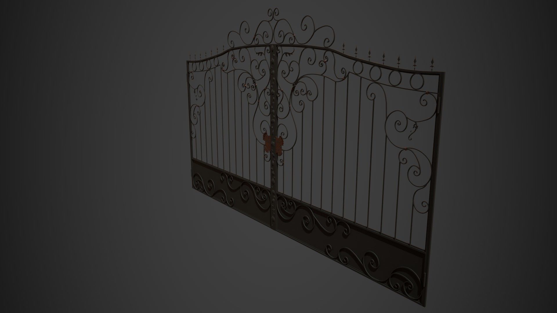 Decorated gateway Low-poly 3D model_4