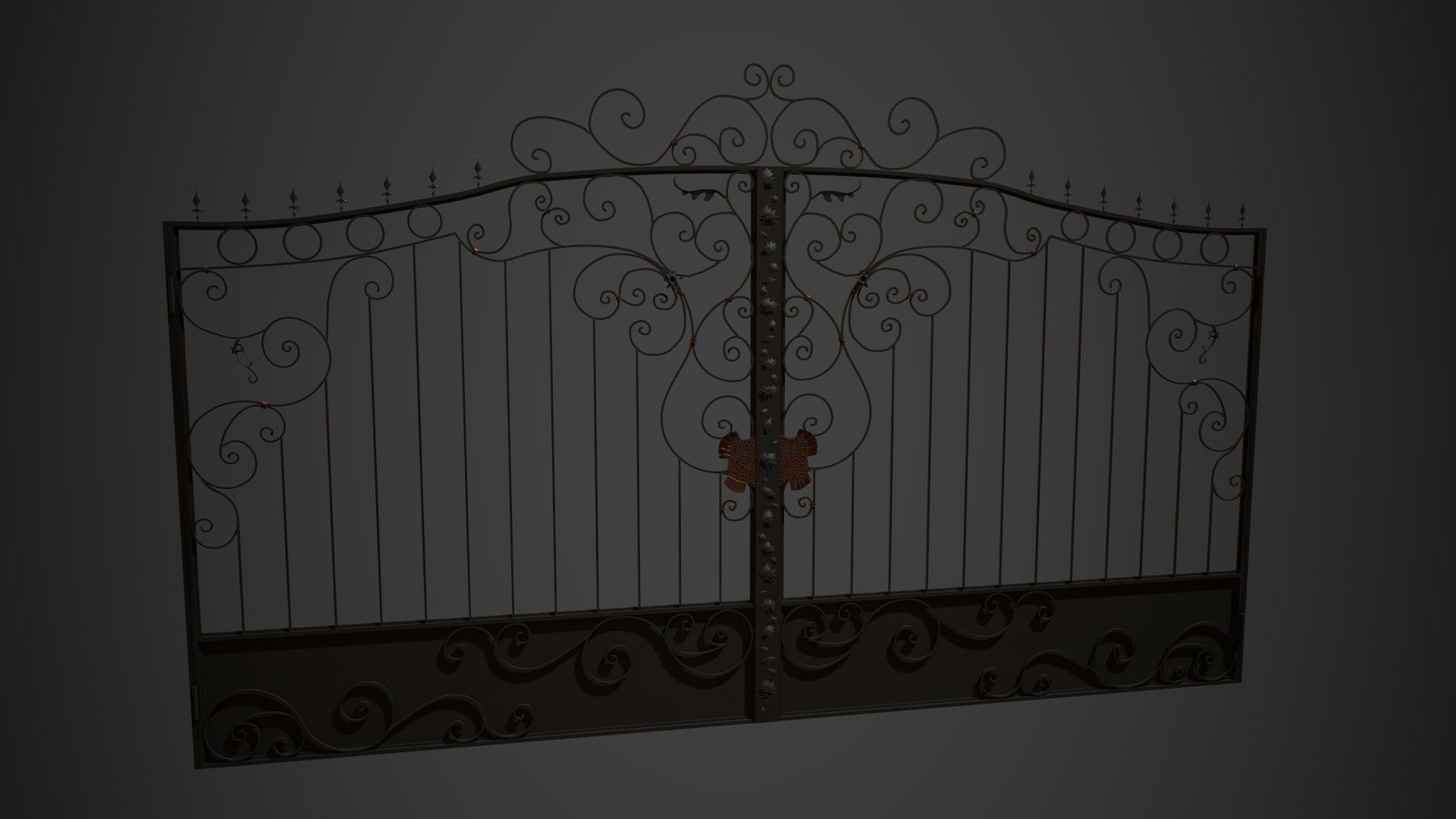 Decorated gateway Low-poly 3D model_1