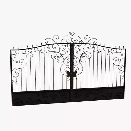 Decorated gateway Low-poly 3D model
