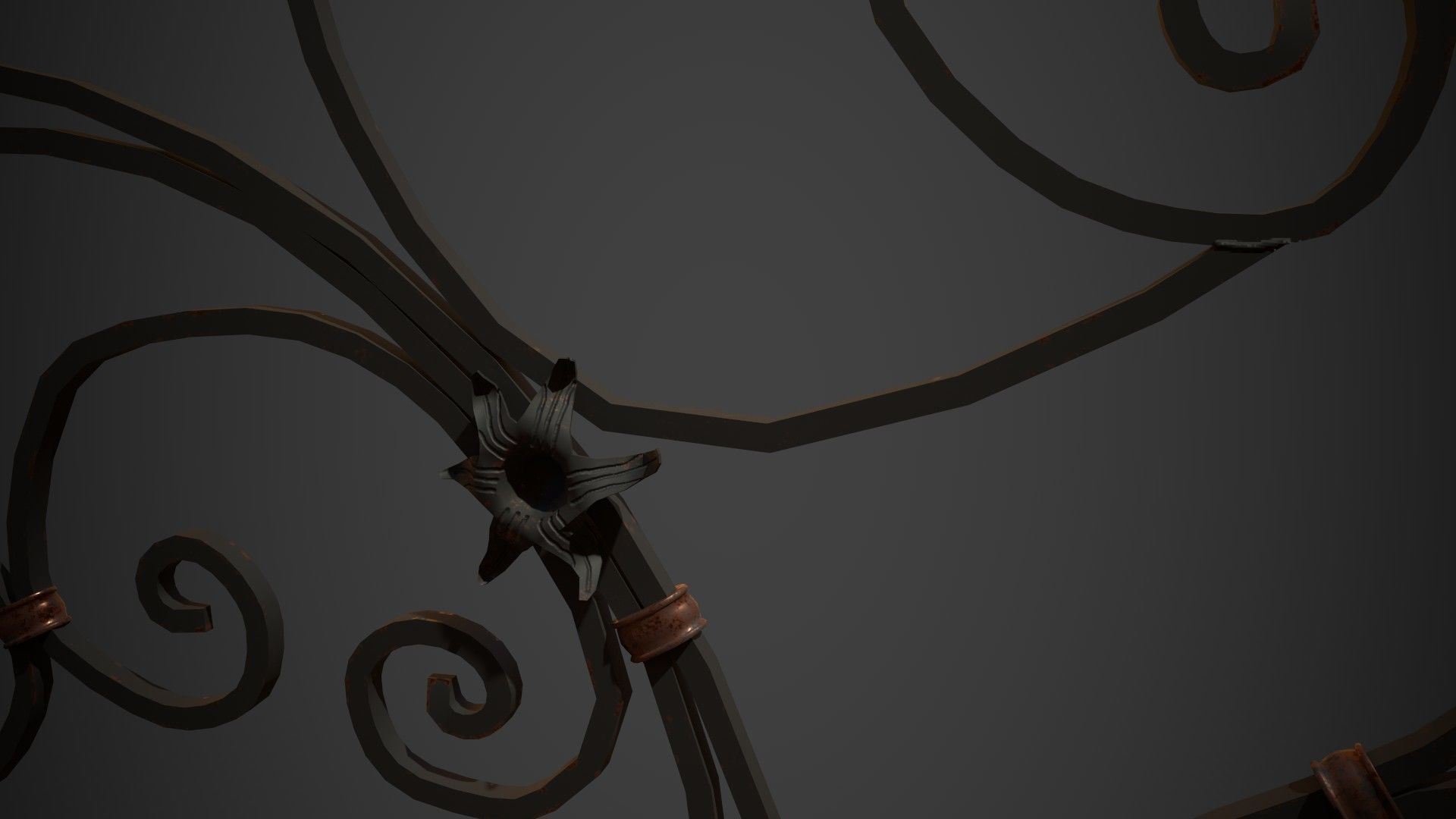 Decorated gateway Low-poly 3D model_6