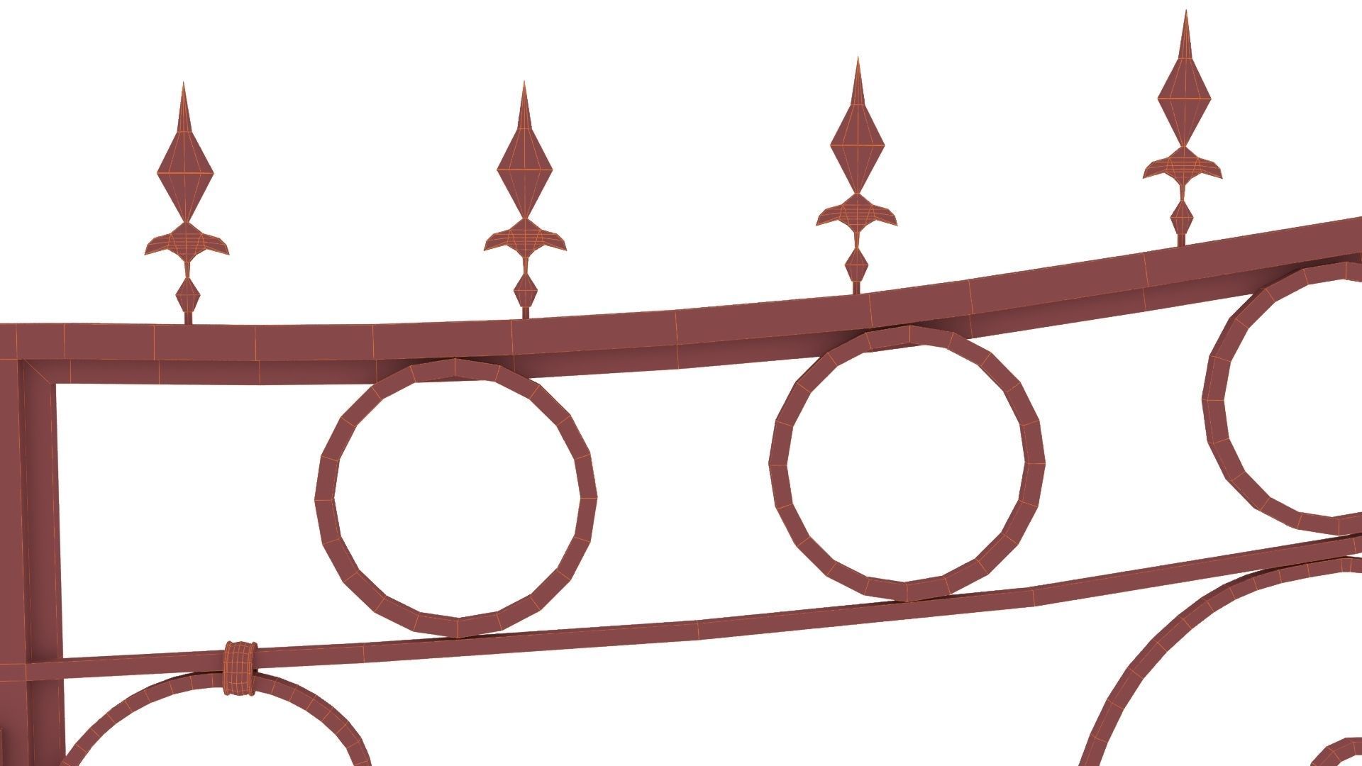 Decorated gateway Low-poly 3D model_12