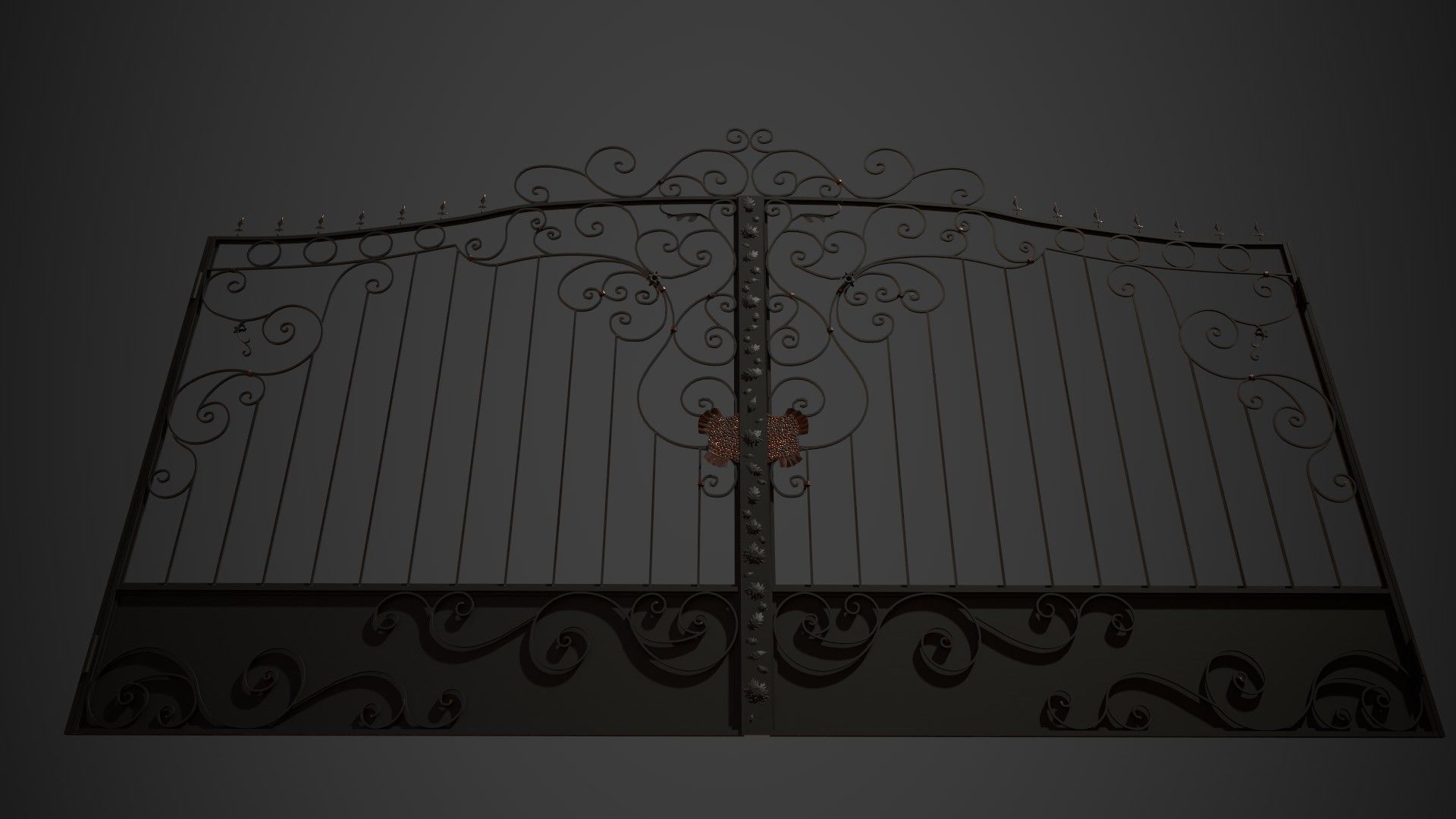Decorated gateway Low-poly 3D model_3