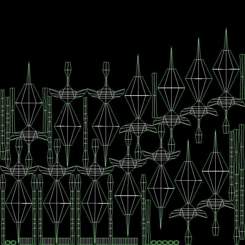 Decorated gateway Low-poly 3D model_16