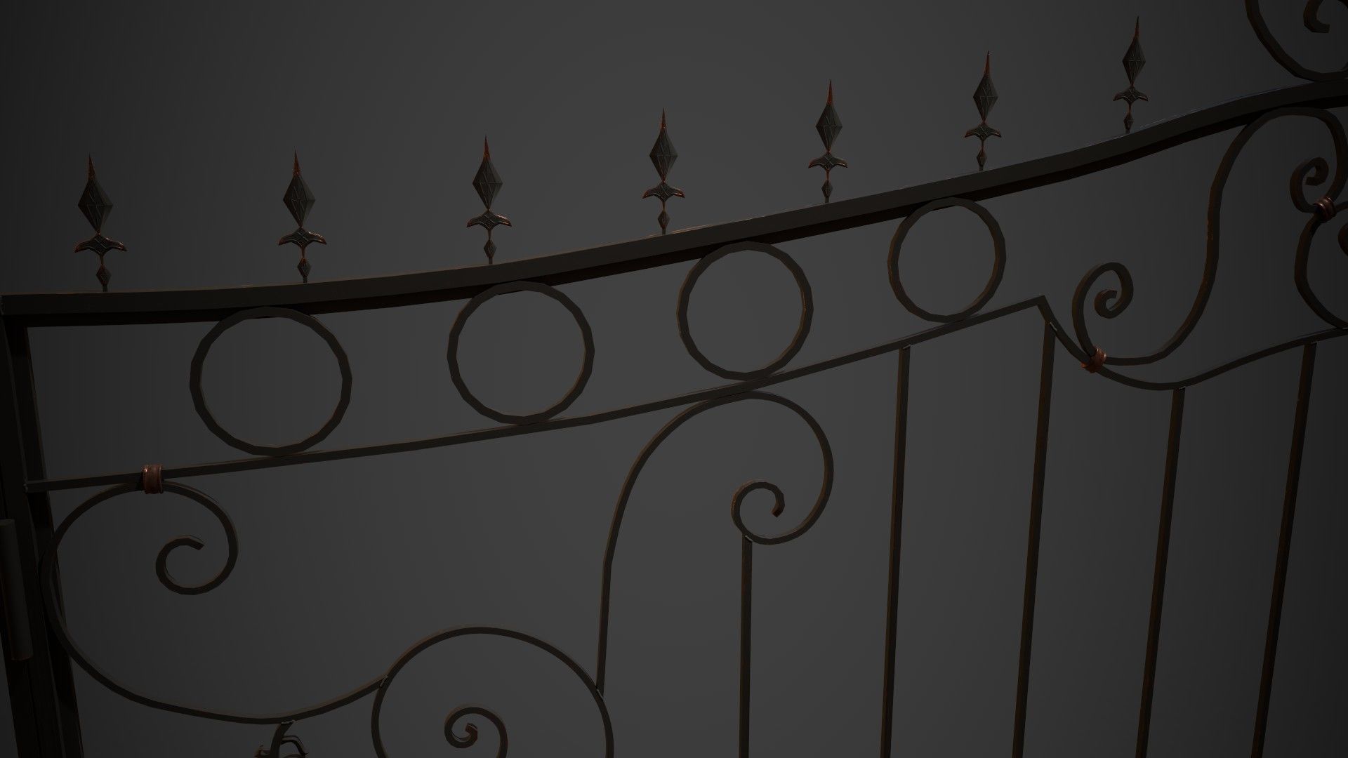 Decorated gateway Low-poly 3D model_5