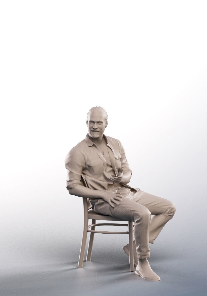 Joel 13081 - Sitting Casual Man Talking Low-poly 3D model_3
