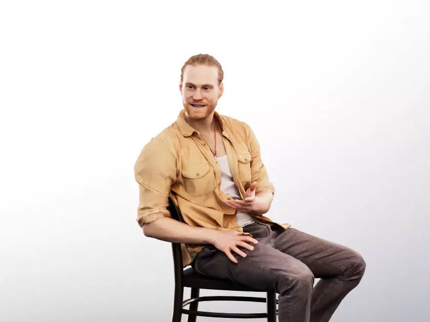 Joel 13081 - Sitting Casual Man Talking Low-poly 3D model_0