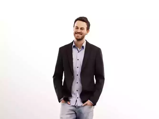 Fabio 13068 - Standing Elegant Man Low-poly 3D model