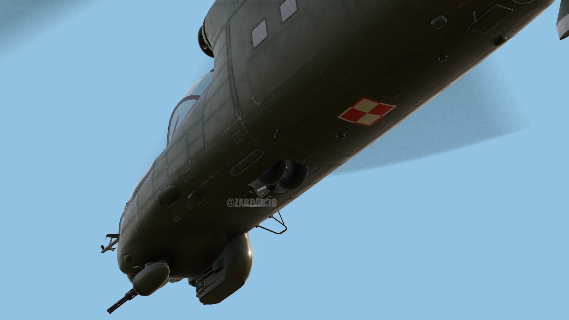 Mil MI-24D Hind Polish Air Force CGI Ready Low-poly 3D model_11