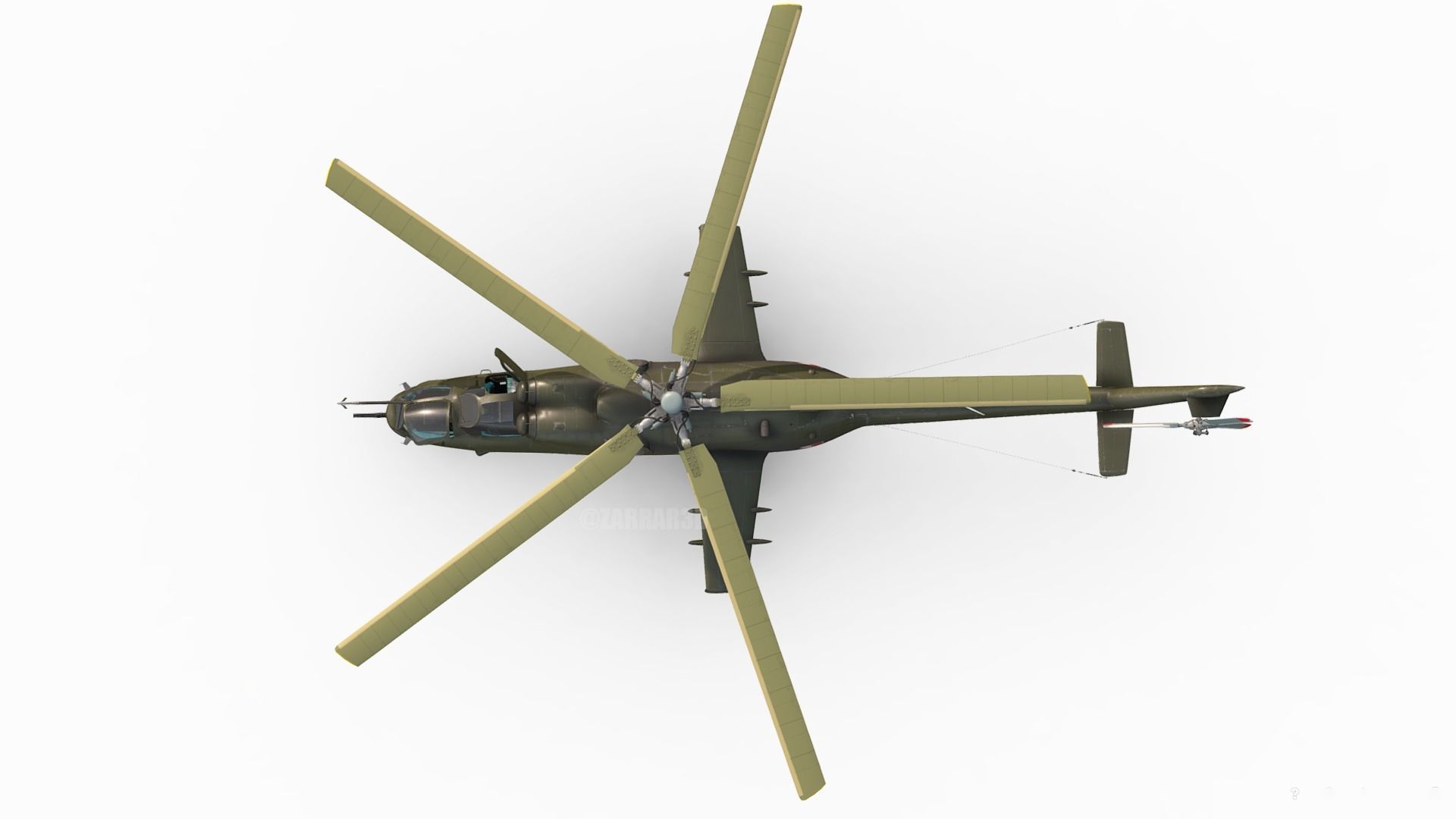 Mil MI-24D Hind Polish Air Force CGI Ready Low-poly 3D model_6