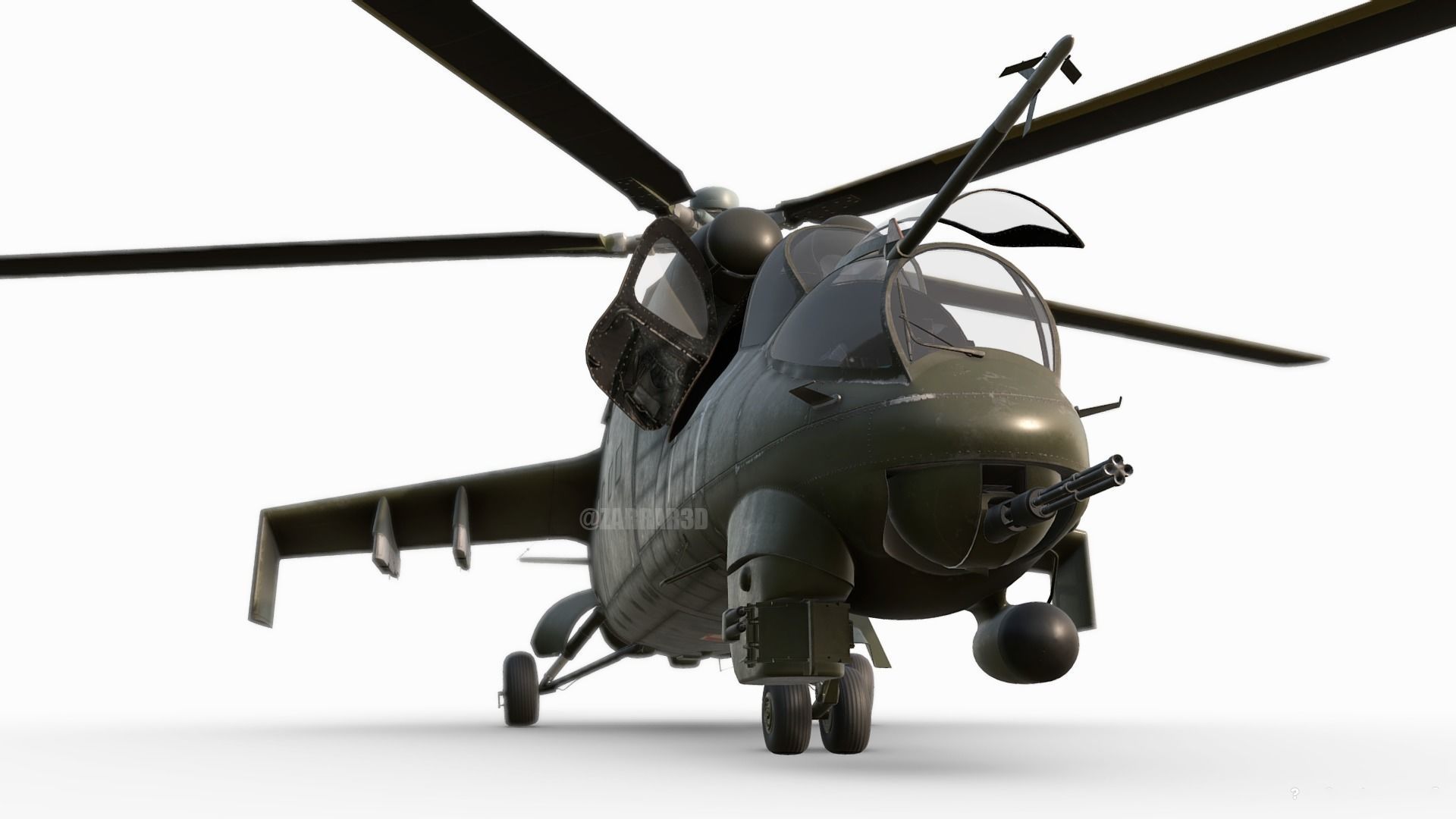 Mil MI-24D Hind Polish Air Force CGI Ready Low-poly 3D model_3