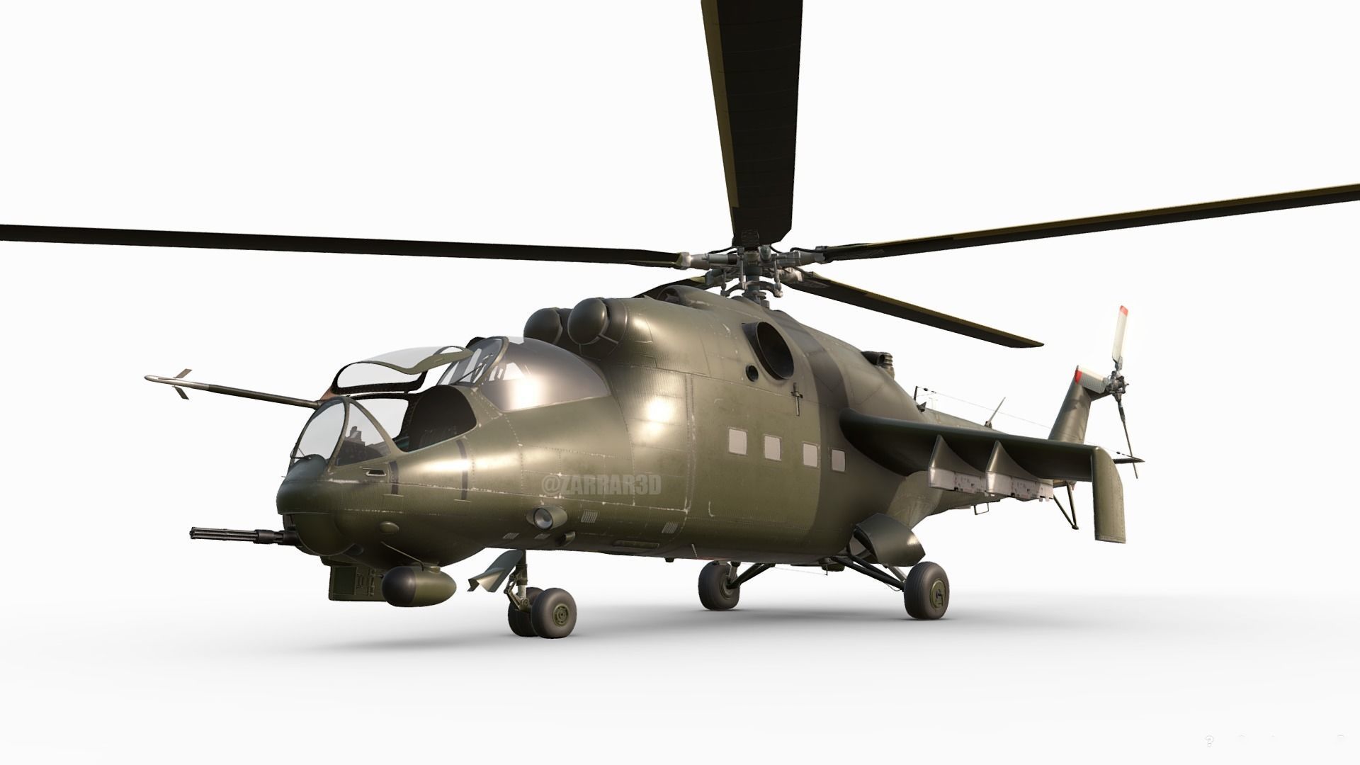Mil MI-24D Hind Polish Air Force CGI Ready Low-poly 3D model_1