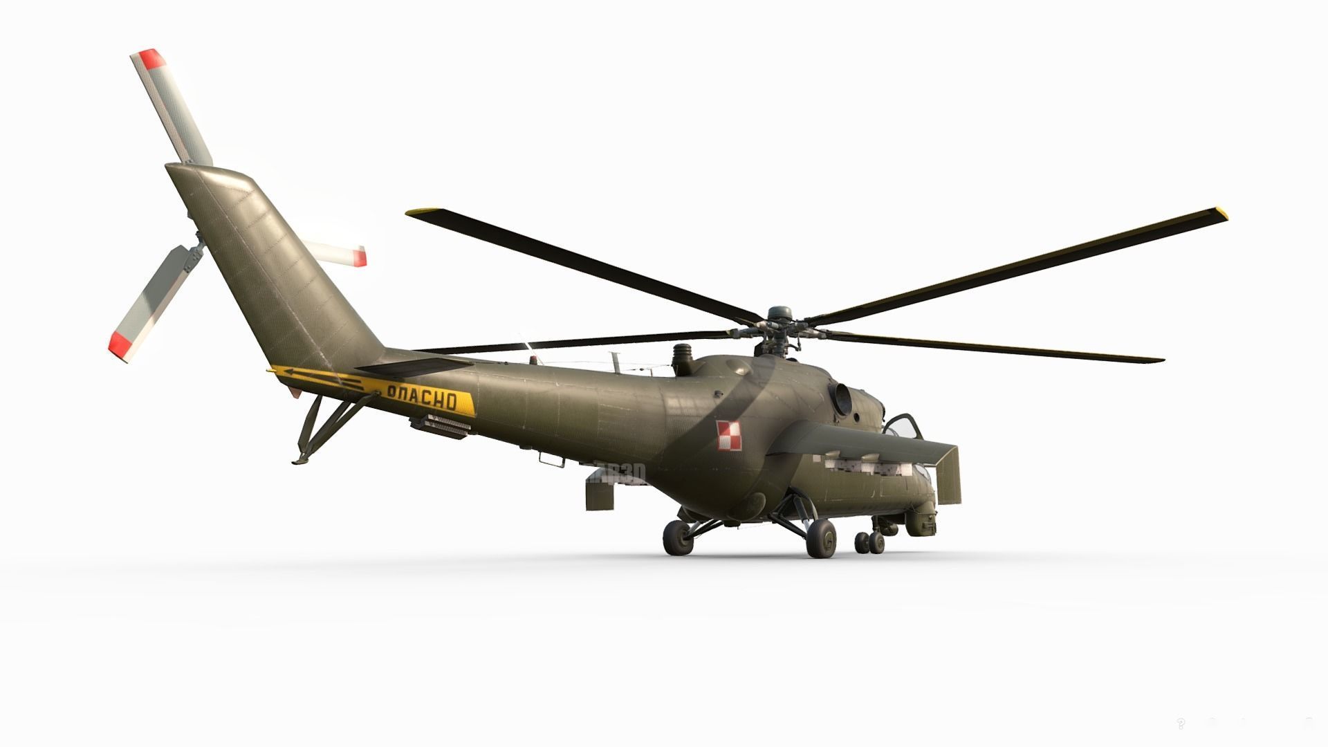 Mil MI-24D Hind Polish Air Force CGI Ready Low-poly 3D model_2