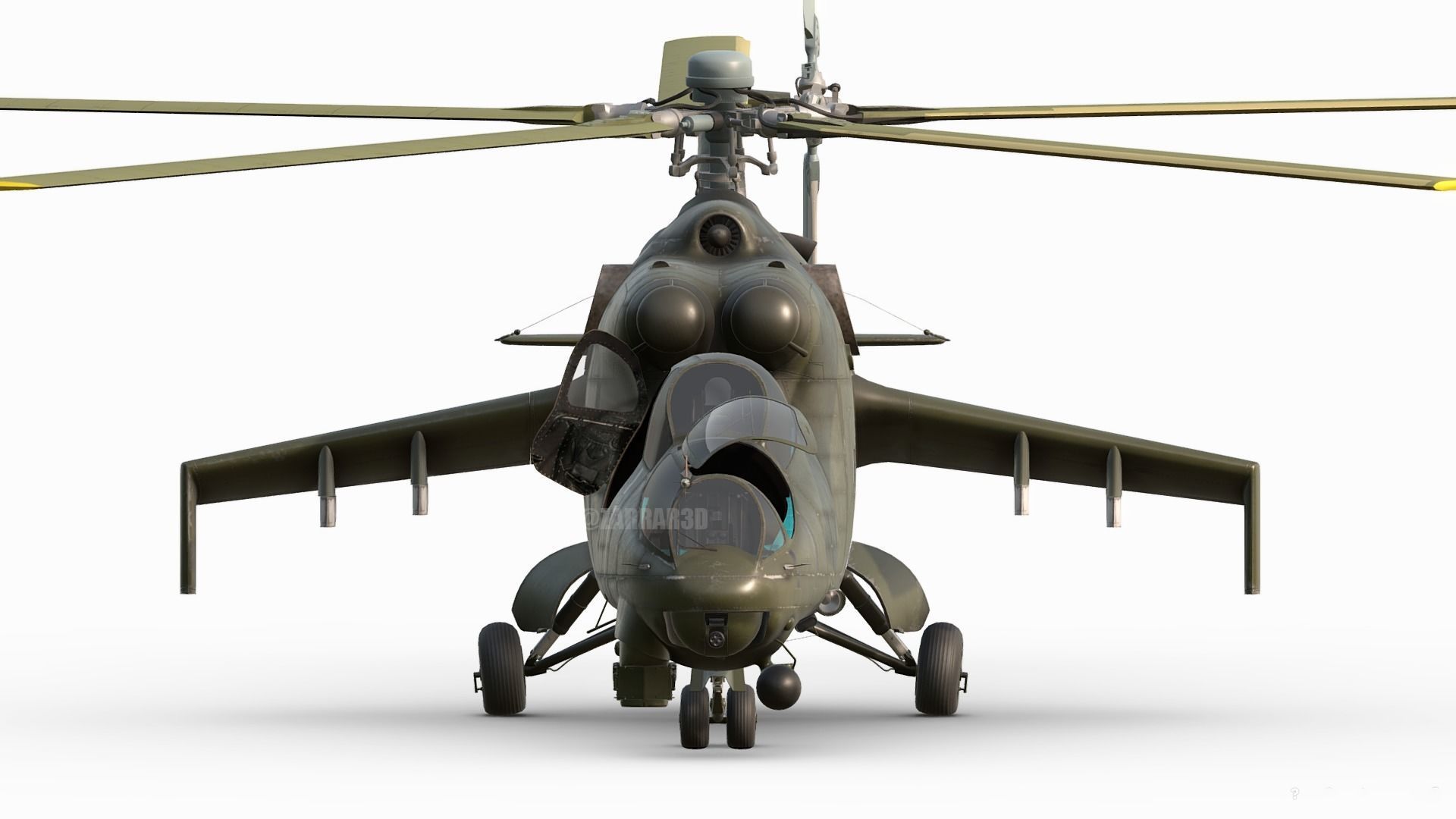 Mil MI-24D Hind Polish Air Force CGI Ready Low-poly 3D model_5