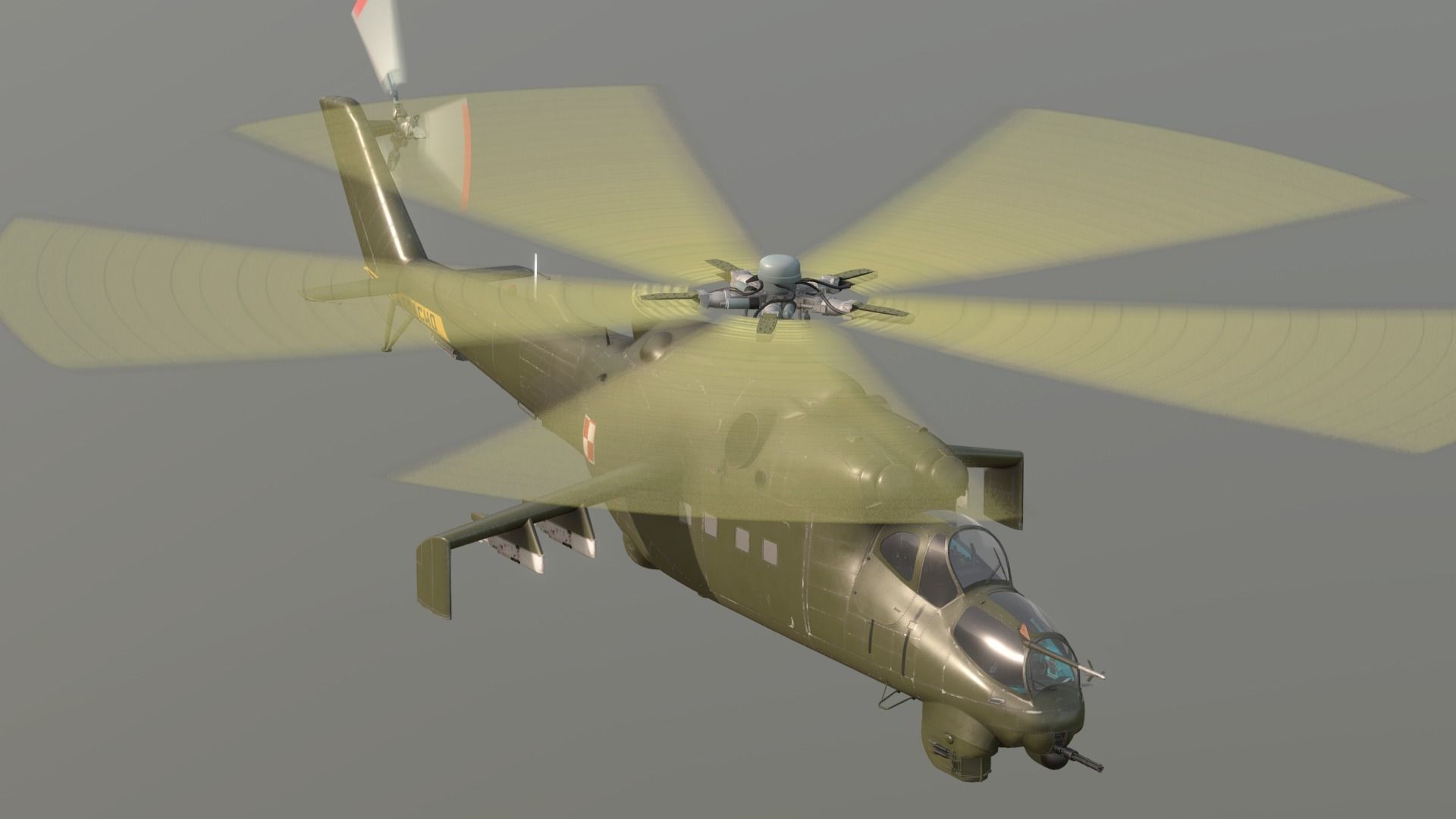 Mil MI-24D Hind Polish Air Force CGI Ready Low-poly 3D model_13