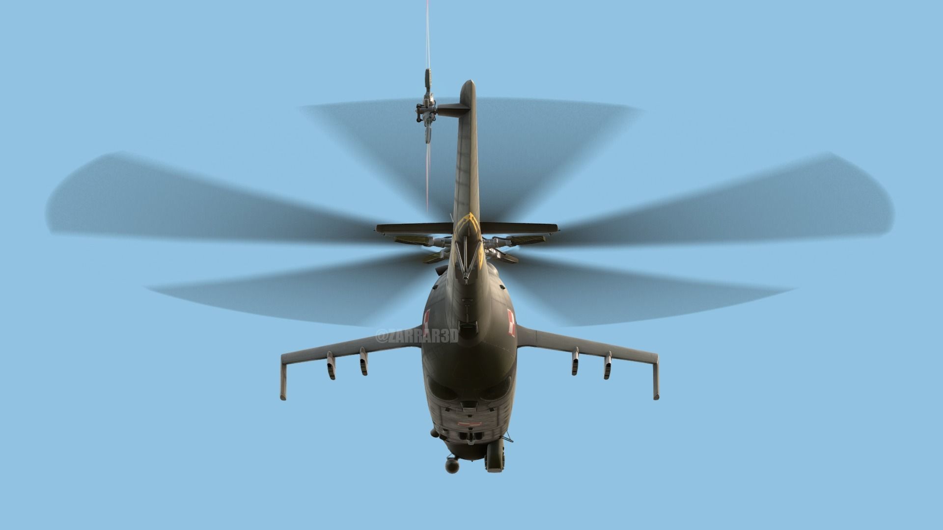 Mil MI-24D Hind Polish Air Force CGI Ready Low-poly 3D model_8