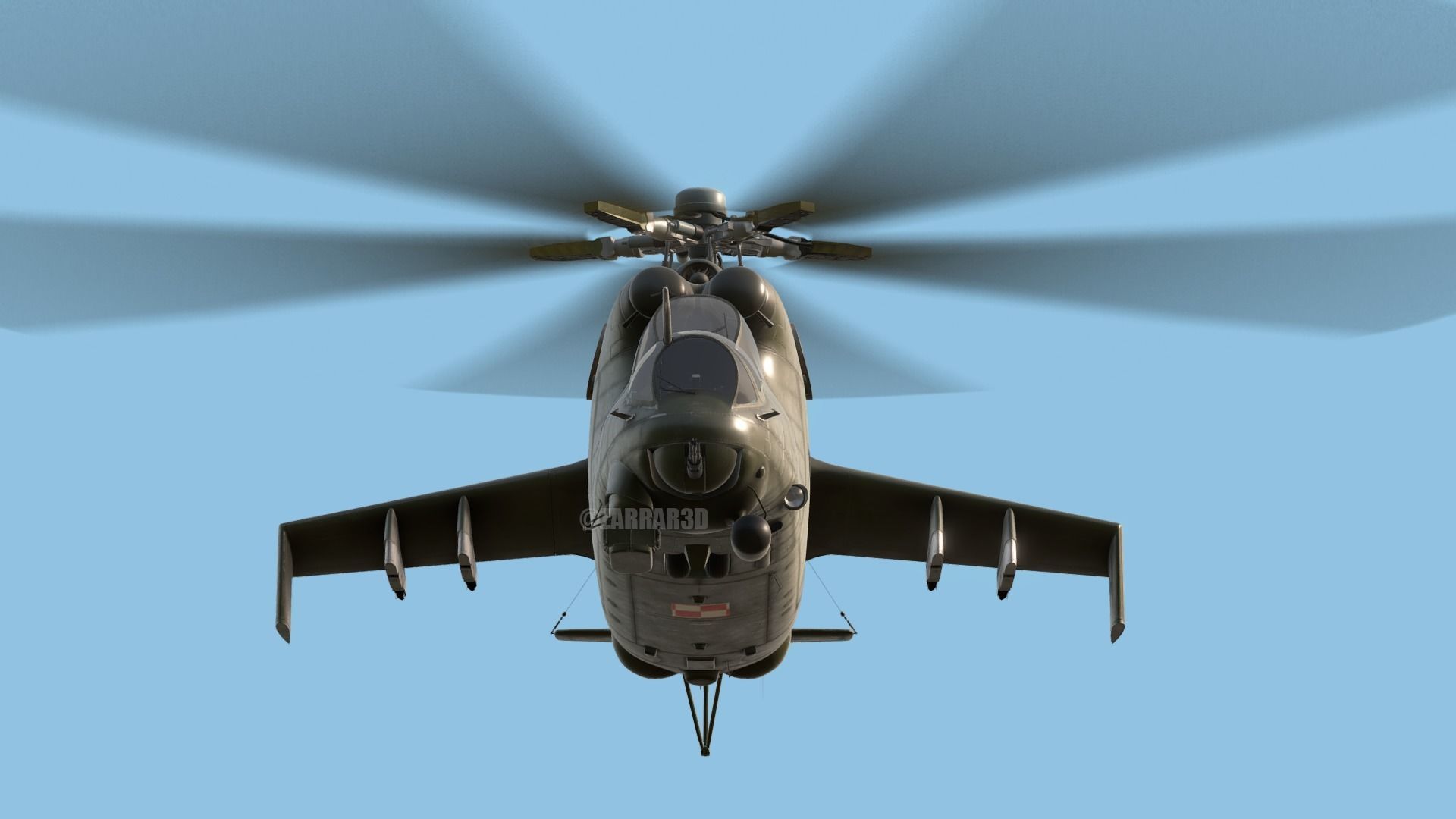 Mil MI-24D Hind Polish Air Force CGI Ready Low-poly 3D model_7