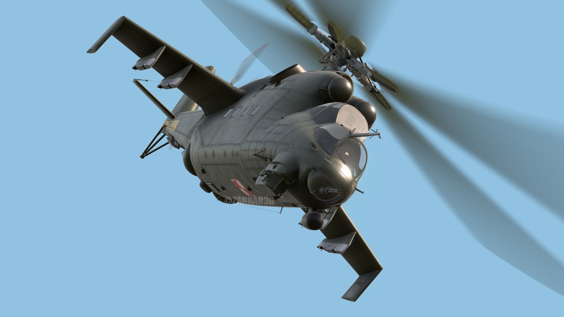 Mil MI-24D Hind Polish Air Force CGI Ready Low-poly 3D model_10