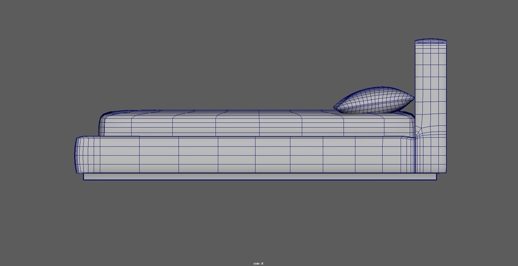 Bed - platform bed - low bed - king bed - queen bed Low-poly 3D model_17