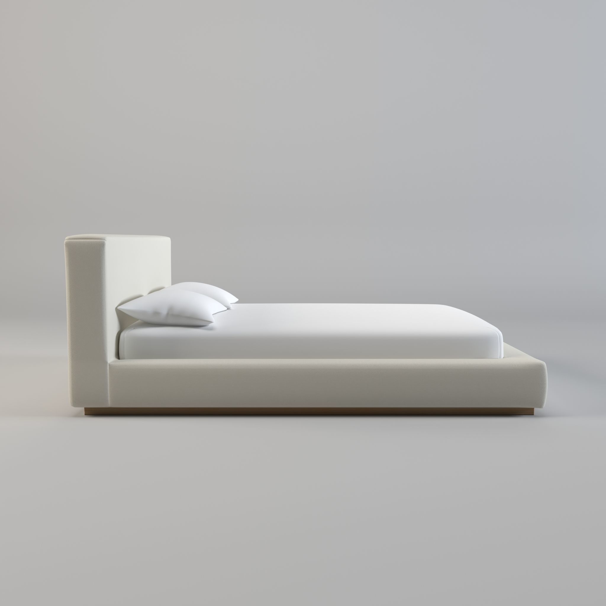 Bed - platform bed - low bed - king bed - queen bed Low-poly 3D model_3