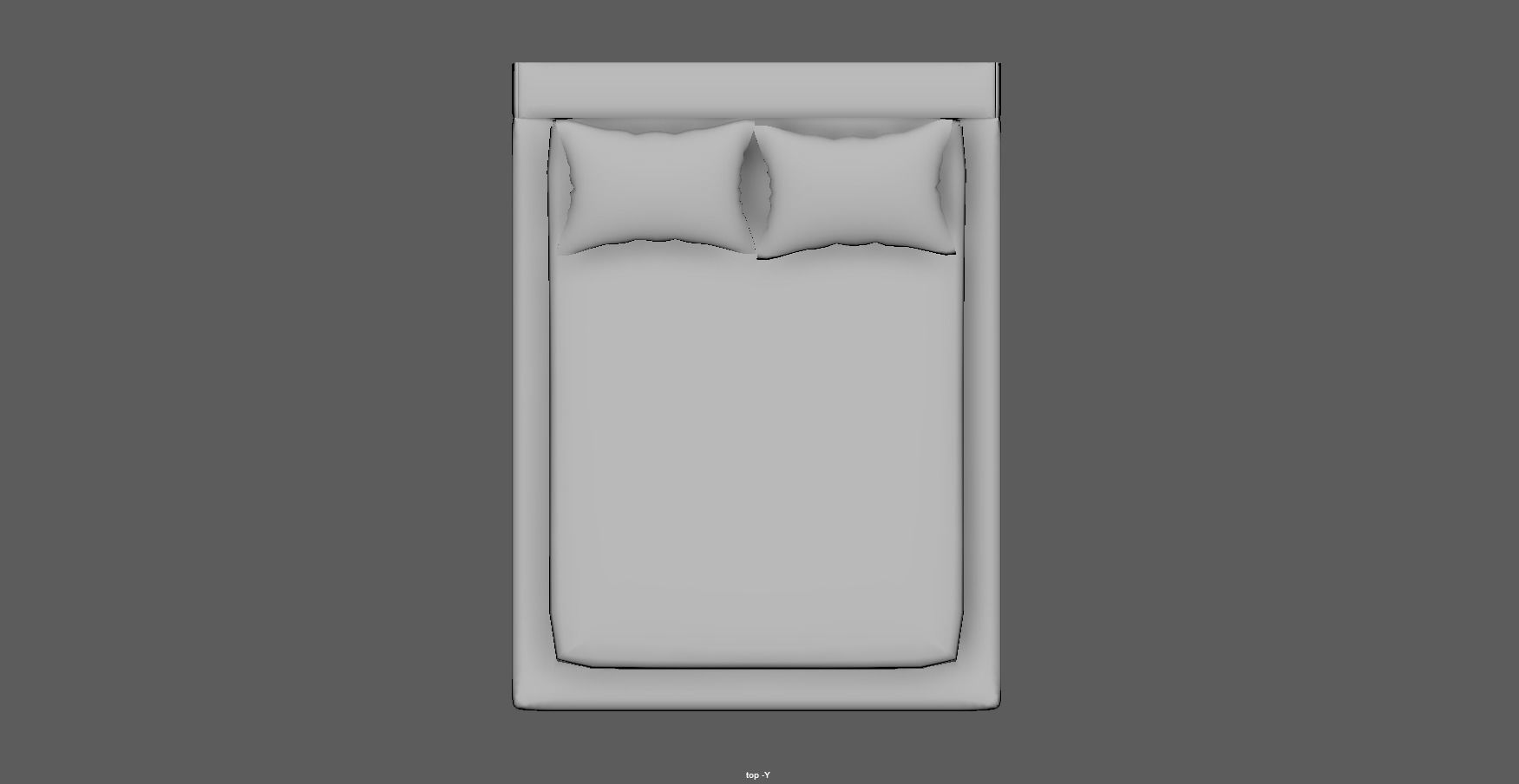 Bed - platform bed - low bed - king bed - queen bed Low-poly 3D model_11