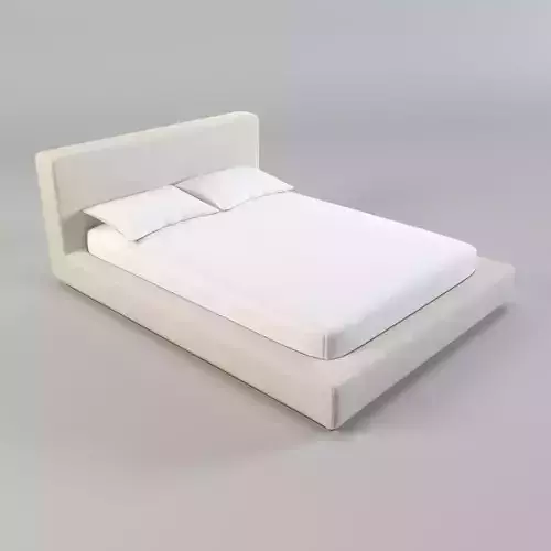 Bed - platform bed - low bed - king bed - queen bed Low-poly 3D model
