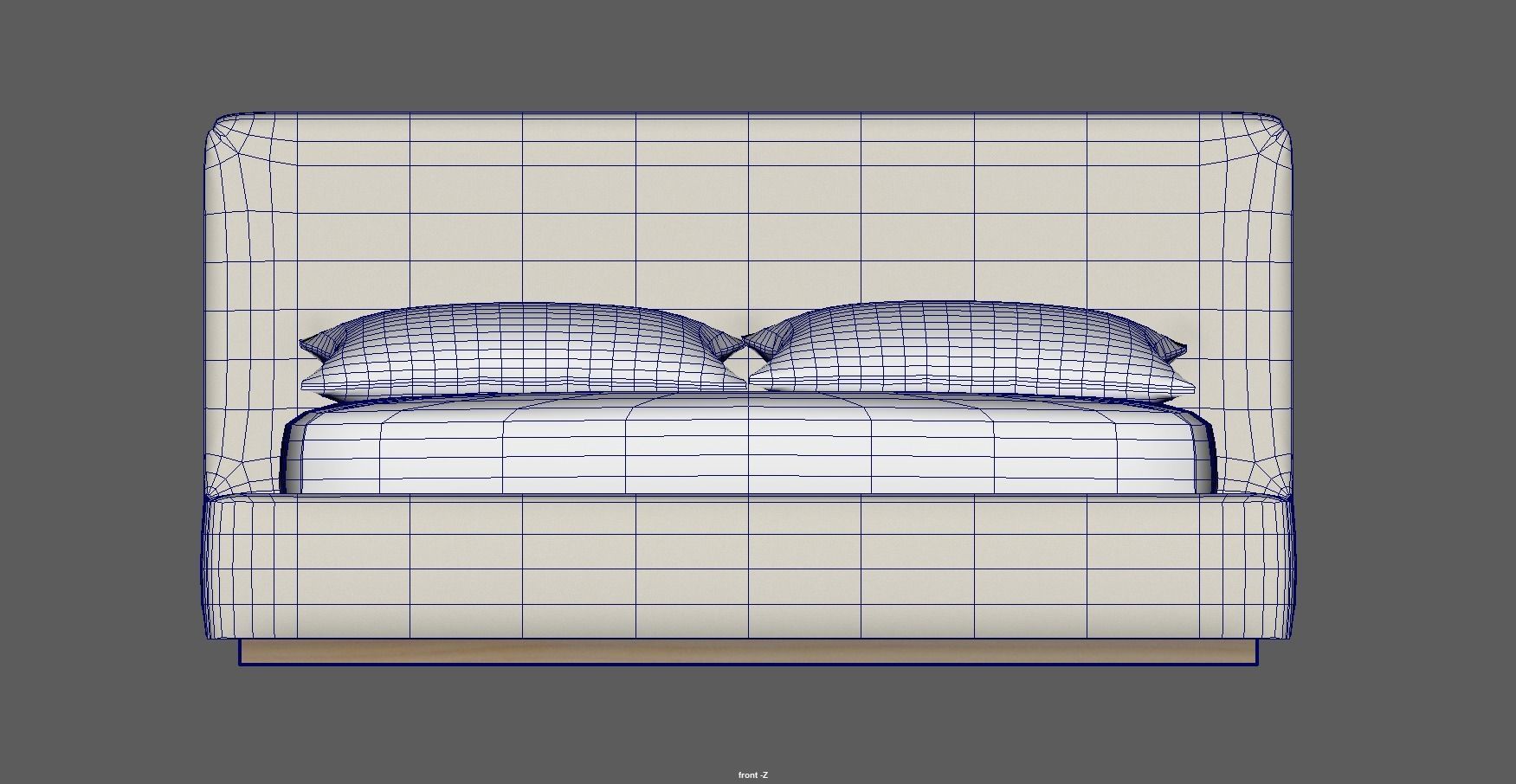Bed - platform bed - low bed - king bed - queen bed Low-poly 3D model_13