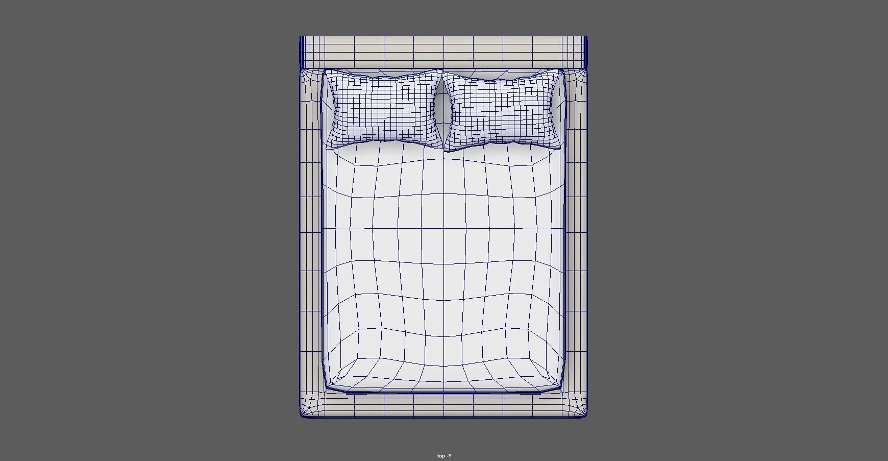 Bed - platform bed - low bed - king bed - queen bed Low-poly 3D model_10