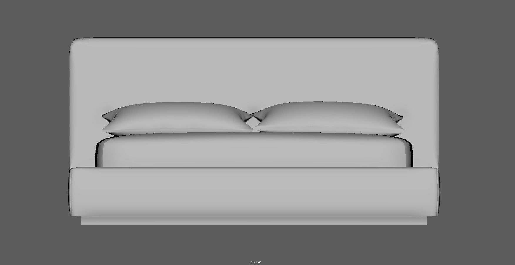 Bed - platform bed - low bed - king bed - queen bed Low-poly 3D model_14
