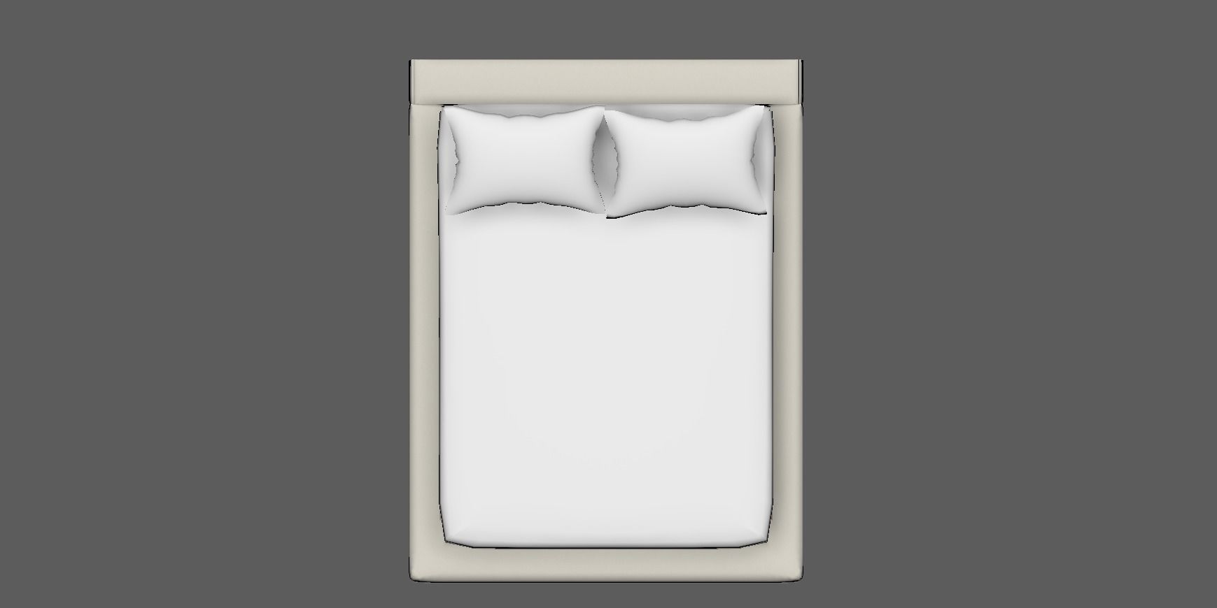 Bed - platform bed - low bed - king bed - queen bed Low-poly 3D model_9