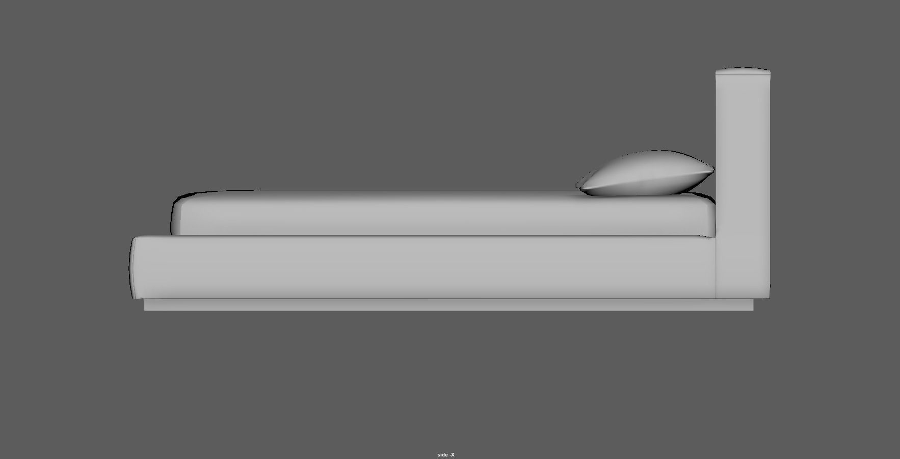 Bed - platform bed - low bed - king bed - queen bed Low-poly 3D model_18