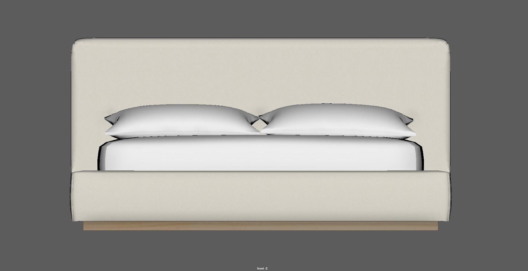 Bed - platform bed - low bed - king bed - queen bed Low-poly 3D model_12