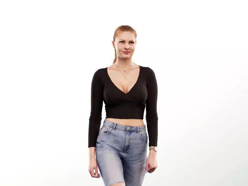Sabine 13430 - Young Casual Woman Walking Up Stairs Low-poly 3D model