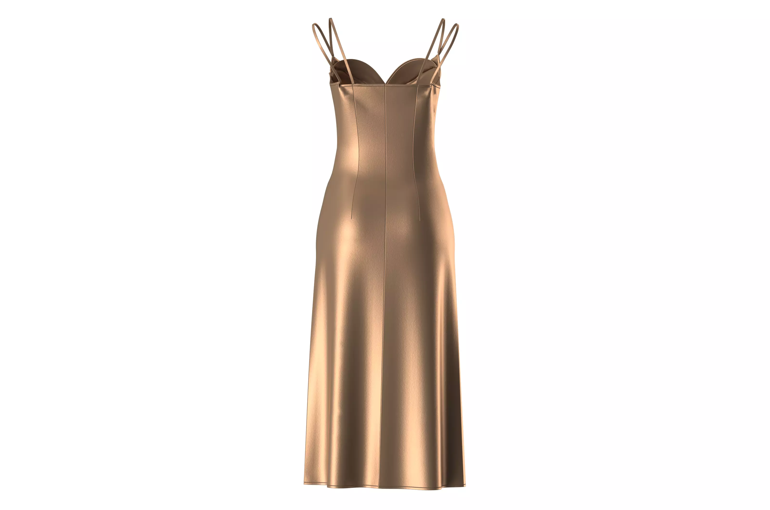 Champagne halter dress Free low-poly 3D model