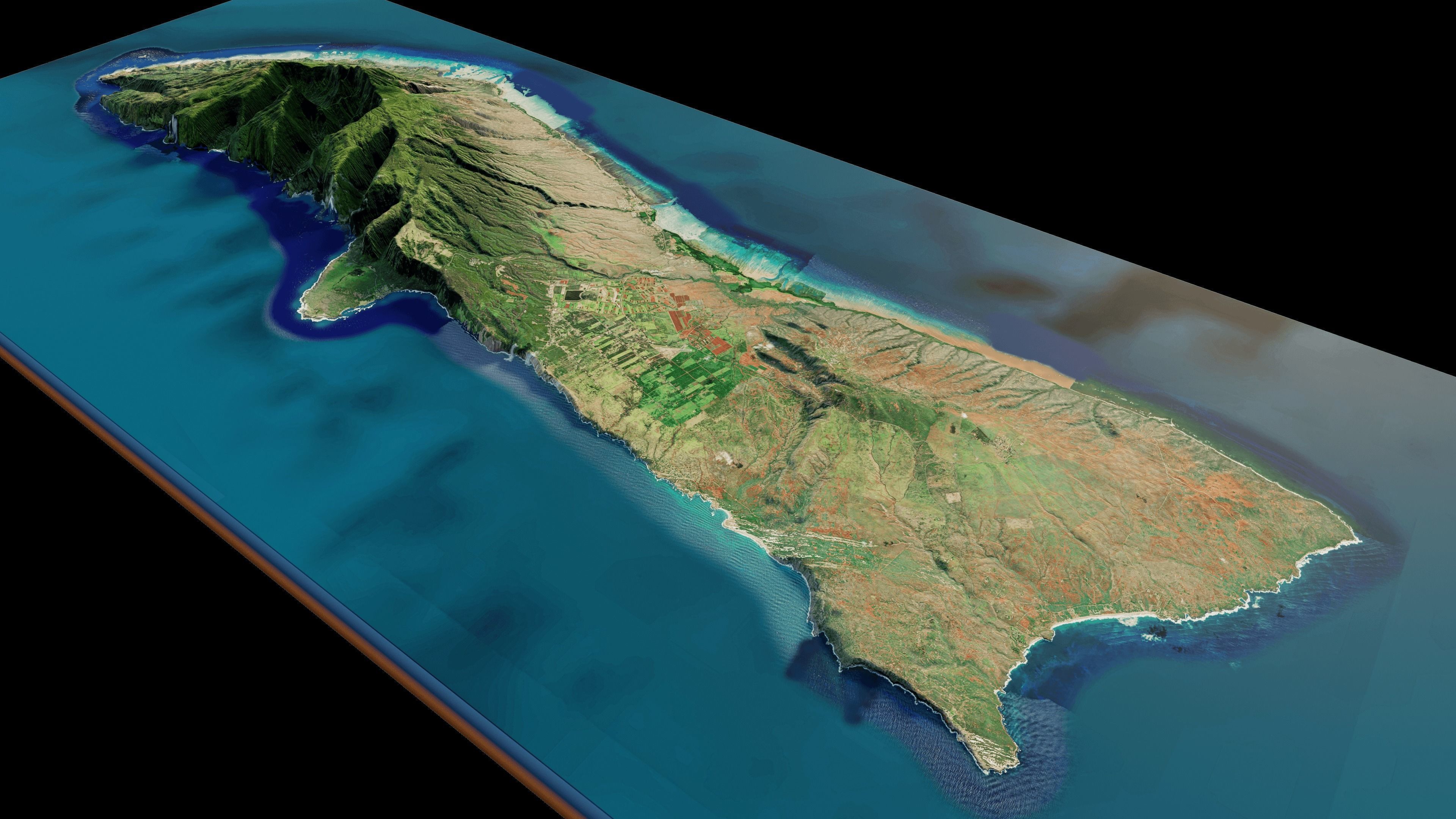 Molokai island full 3d model terrain 3D model_7