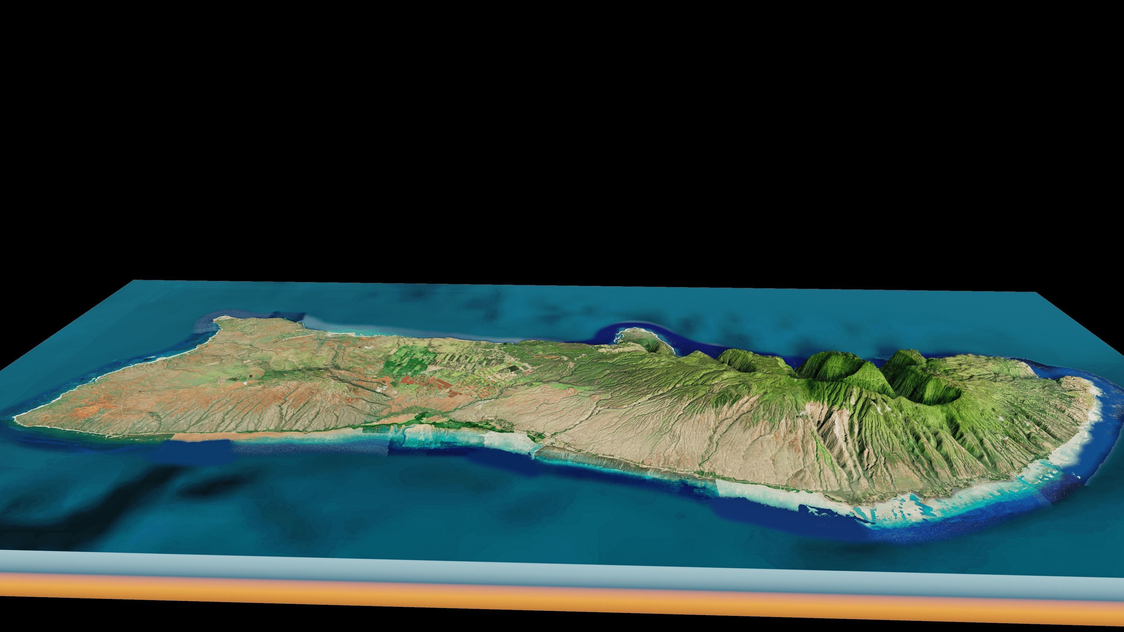 Molokai island full 3d model terrain 3D model_9