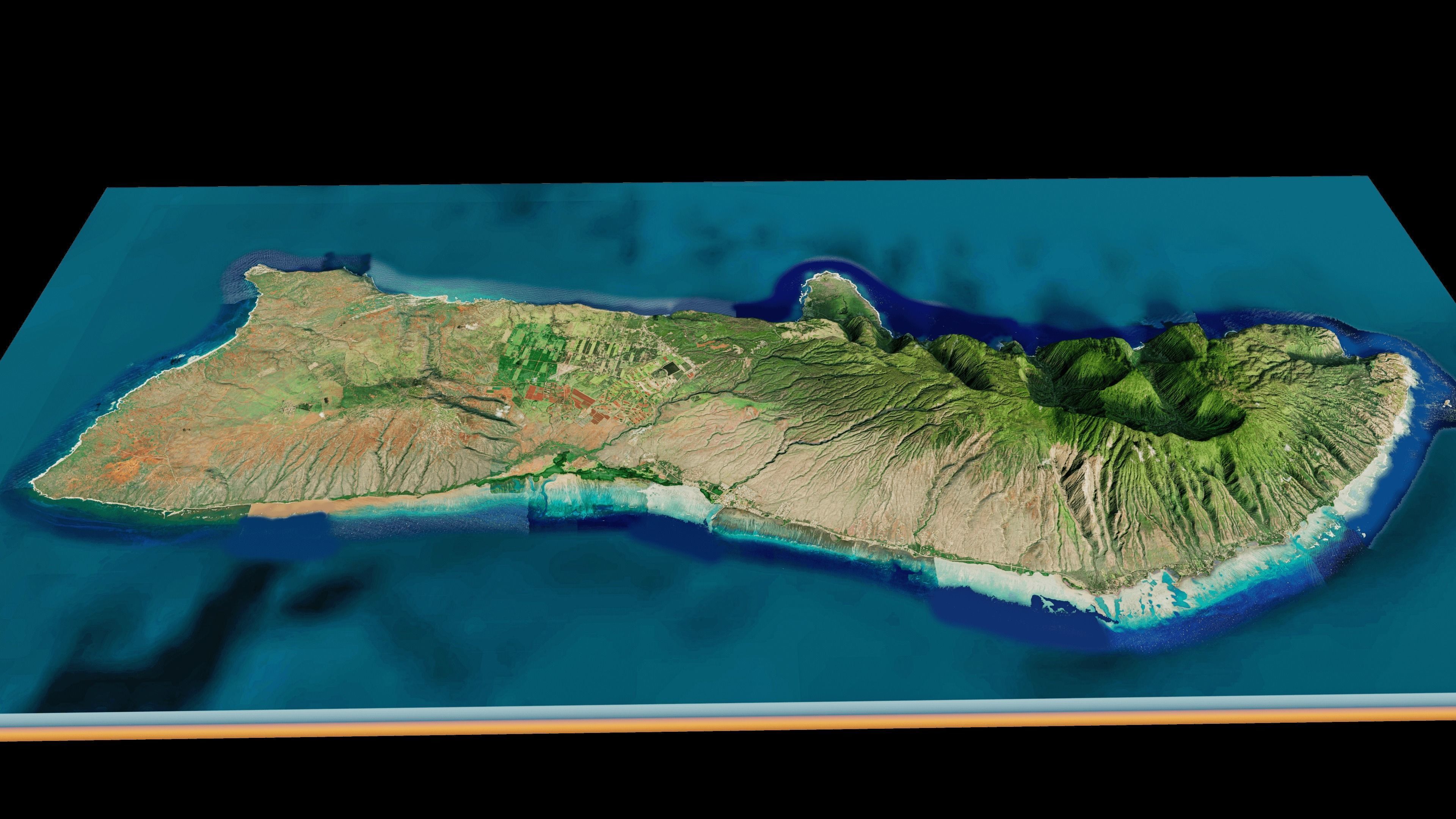 Molokai island full 3d model terrain 3D model_6